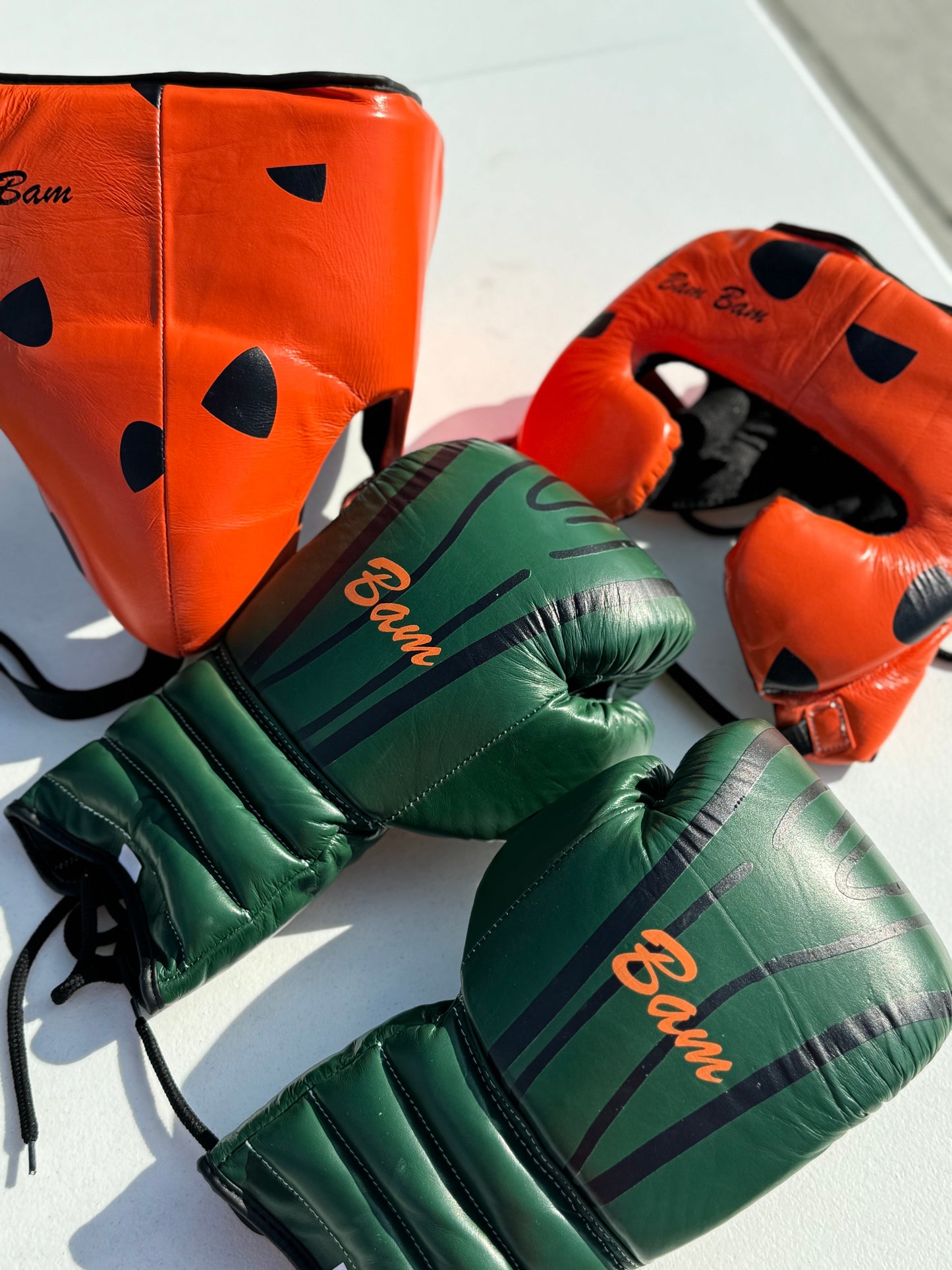 CUSTOM BAMBAM | BOXING GLOVES & SPARRING SET | 100% LEATHER