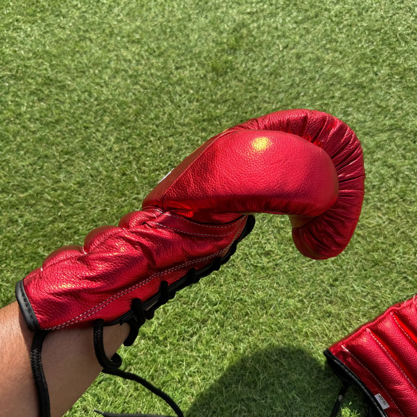 METALLIC RED | BOXING GLOVES & SPARRING SET | 100% LEATHER
