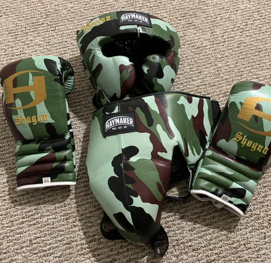 MILITARY CAMO | BOXING GLOVES & SPARRING SET | 100% LEATHER