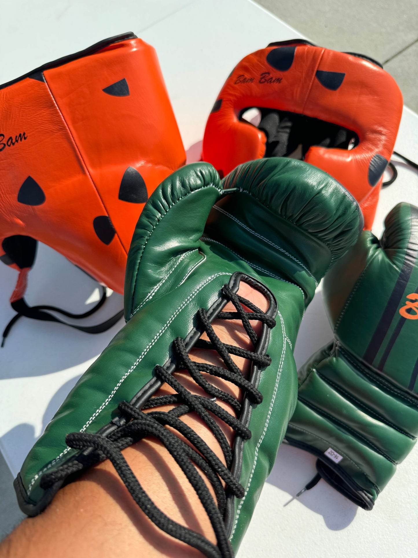 CUSTOM BAMBAM | BOXING GLOVES & SPARRING SET | 100% LEATHER