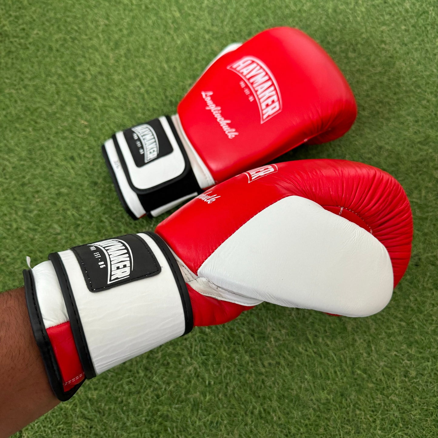 WHITE & RED | SPARRING SET | 100% LEATHER