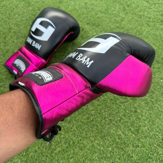 BLACK METTALIC PINK | PRO ELITE GLOVES 100% LEATHER