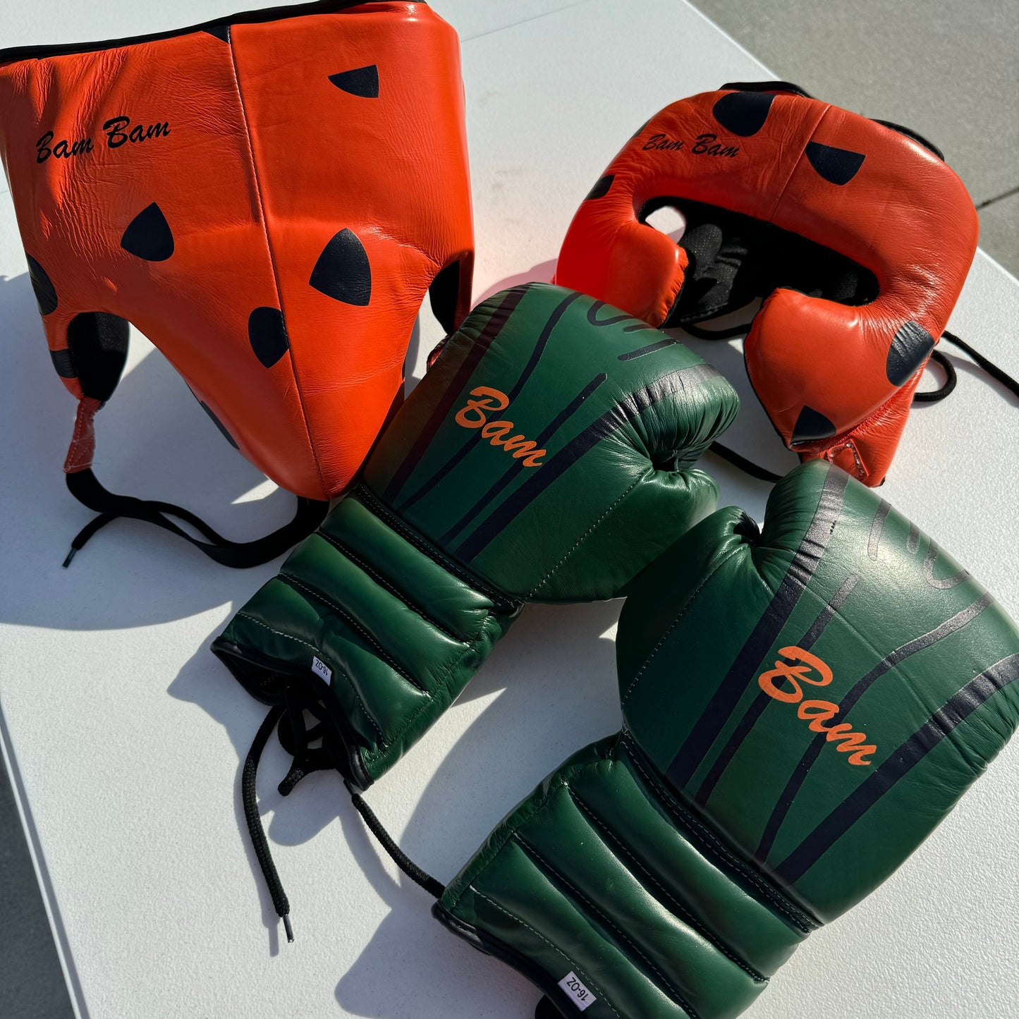 CUSTOM BAMBAM | BOXING GLOVES & SPARRING SET | 100% LEATHER