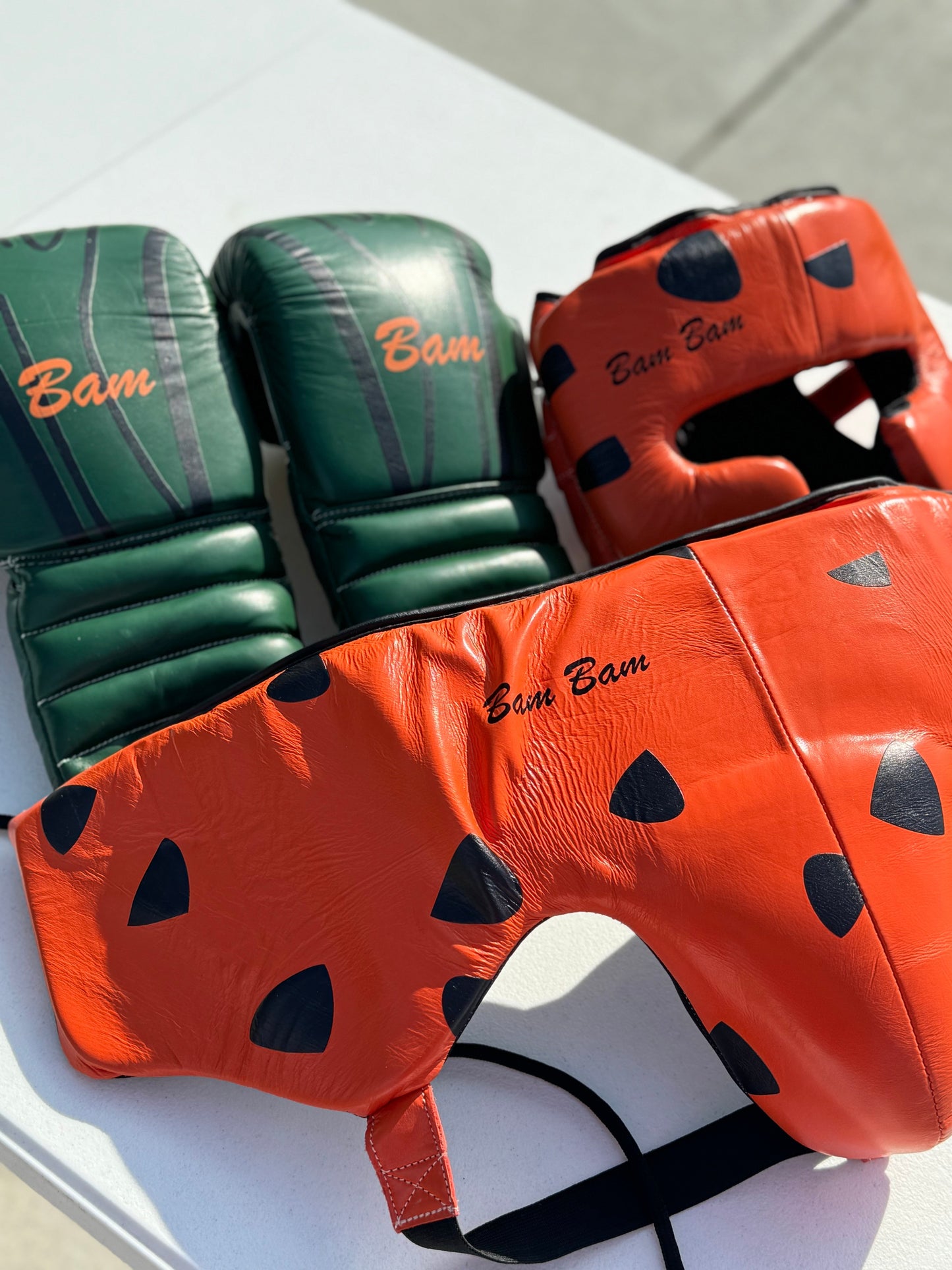 CUSTOM BAMBAM | BOXING GLOVES & SPARRING SET | 100% LEATHER