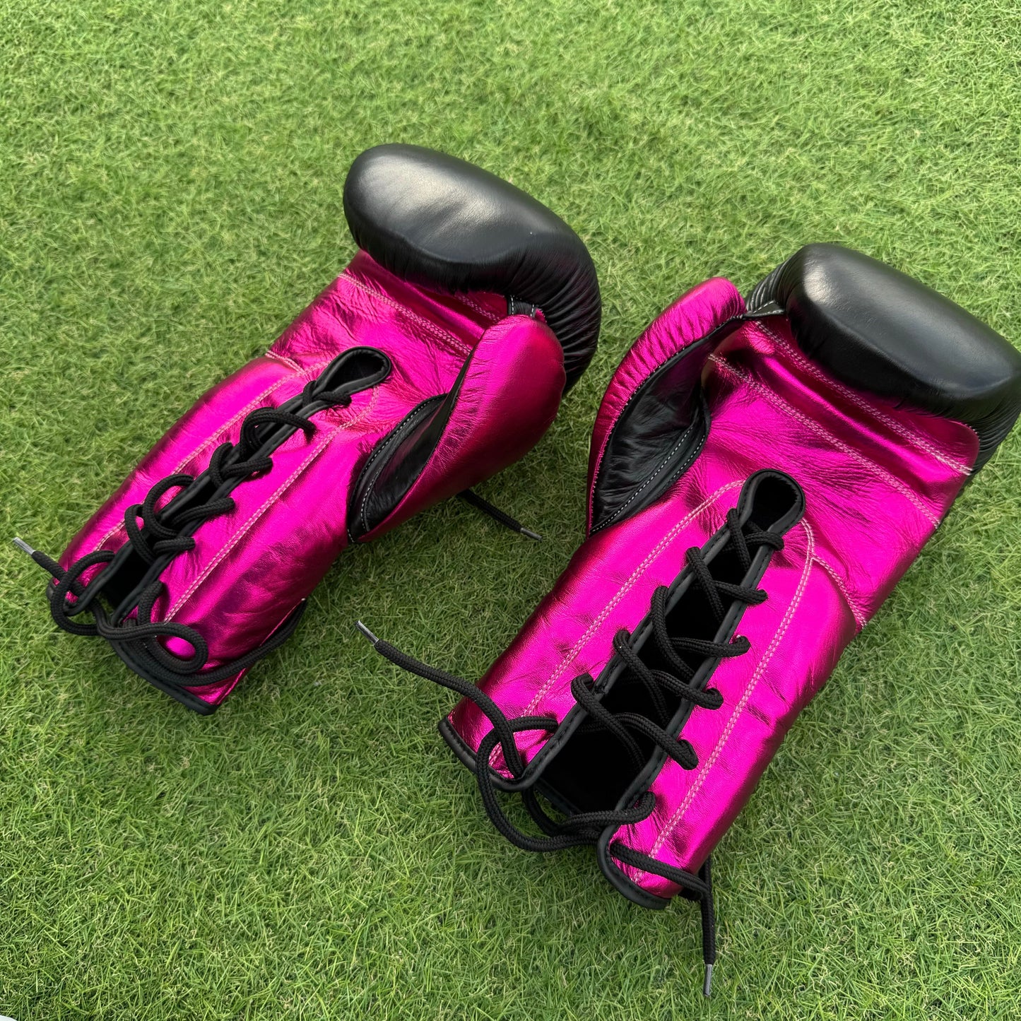 BLACK METTALIC PINK | PRO ELITE GLOVES 100% LEATHER