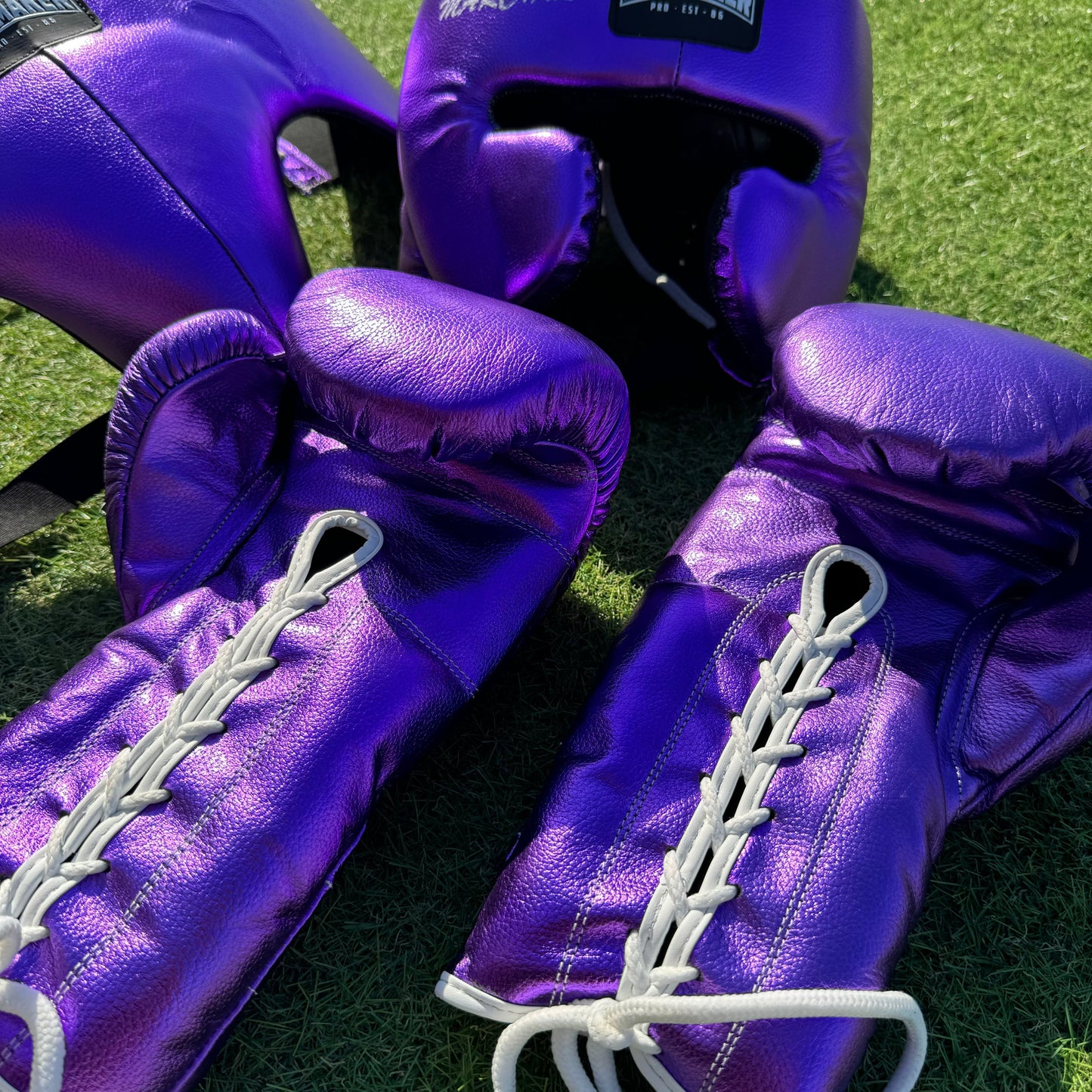 METALLIC PURPLE | BOXING GLOVES & SPARRING SET 100% LEATHER
