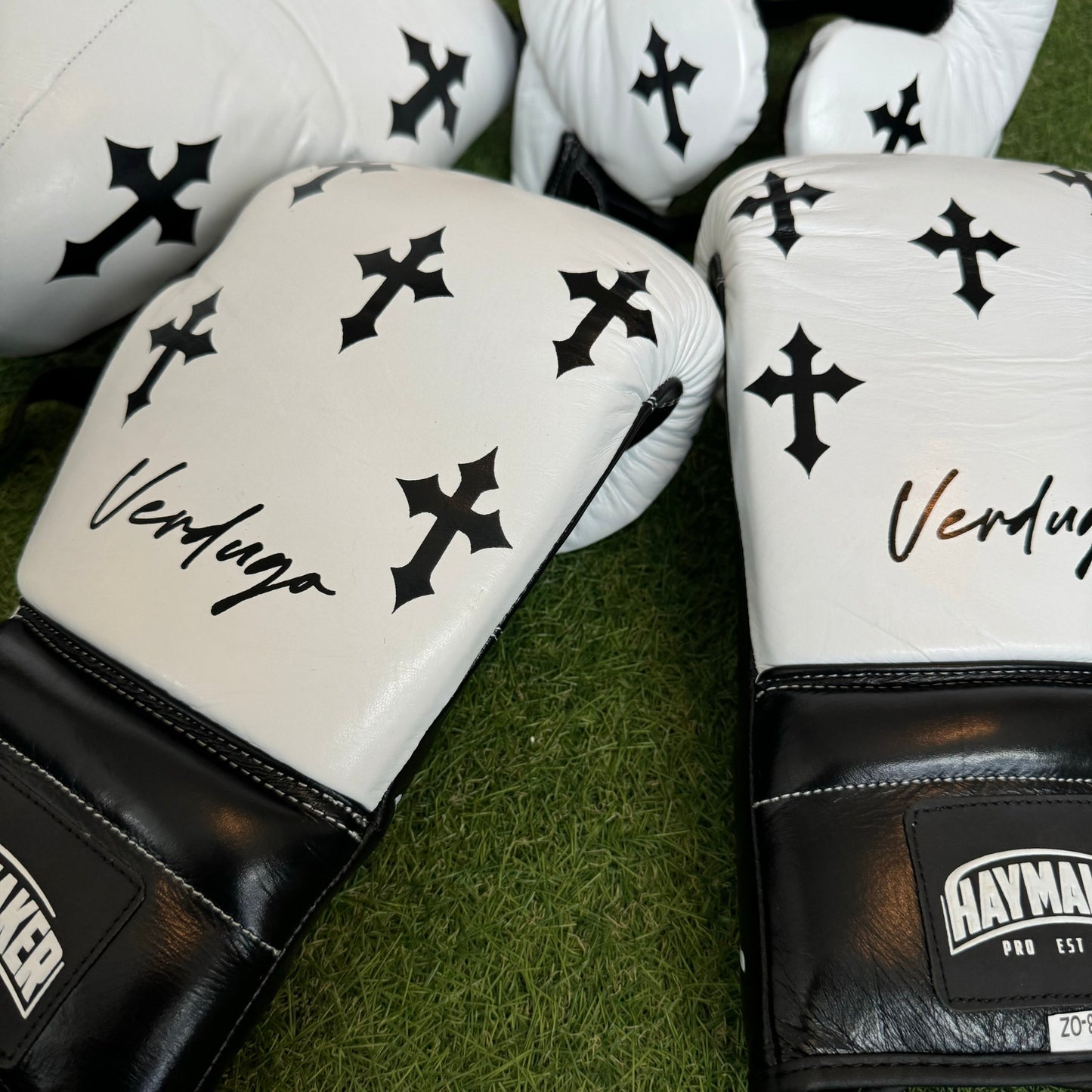BLK & WHITE| CRUCIFIX | BOXING GLOVES & SPARRING SET | 100% LEATHER