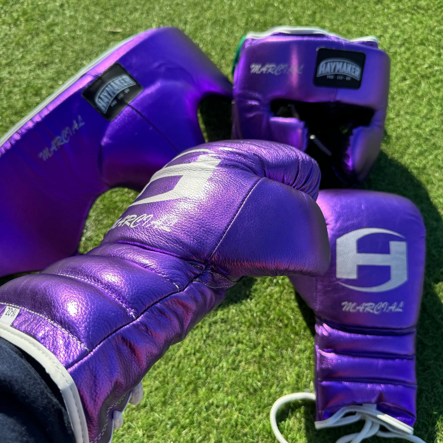 METALLIC PURPLE | BOXING GLOVES & SPARRING SET 100% LEATHER
