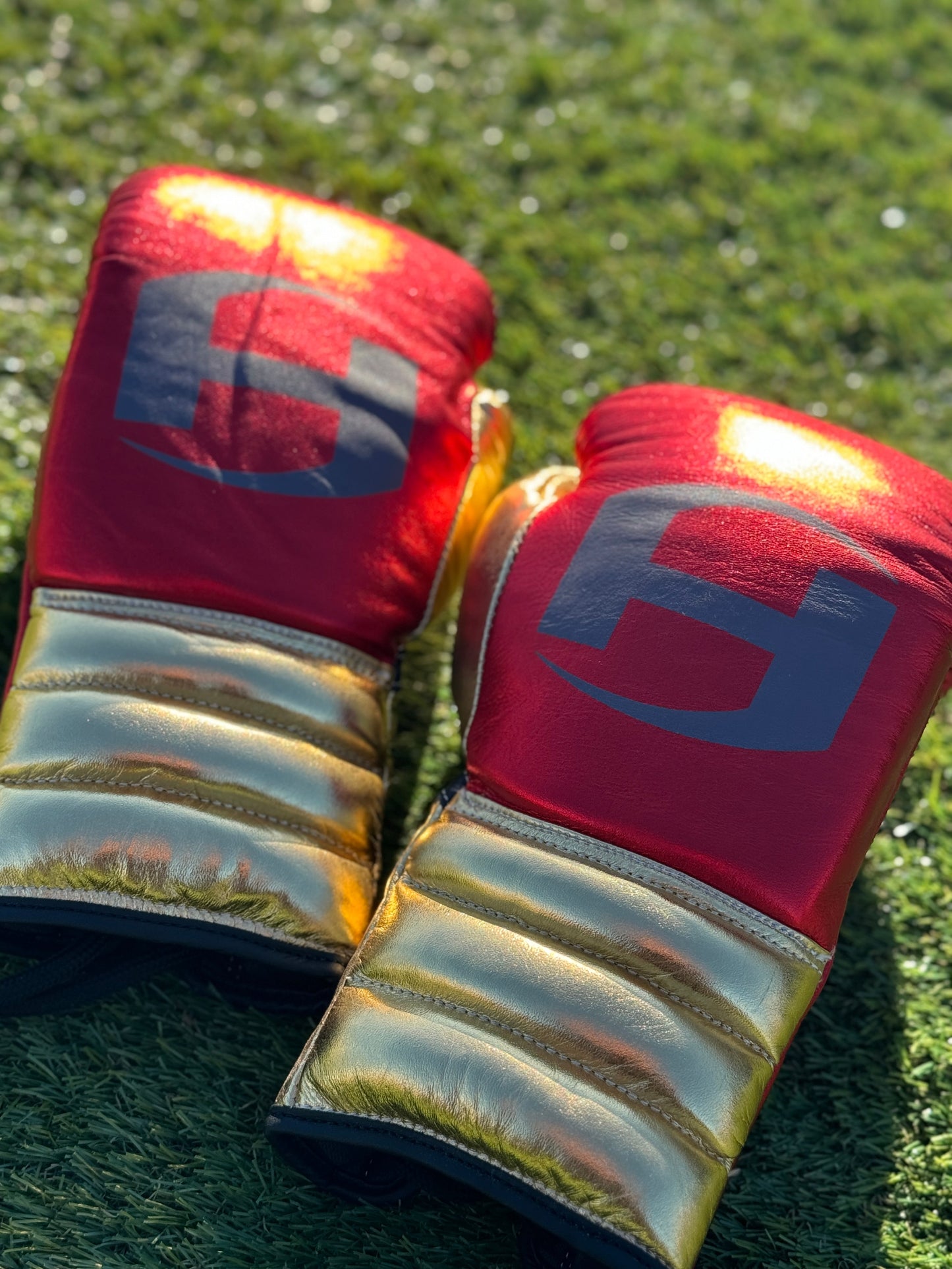 METALLIC RED & GOLD | PRO ELITE GLOVES 100% LEATHER