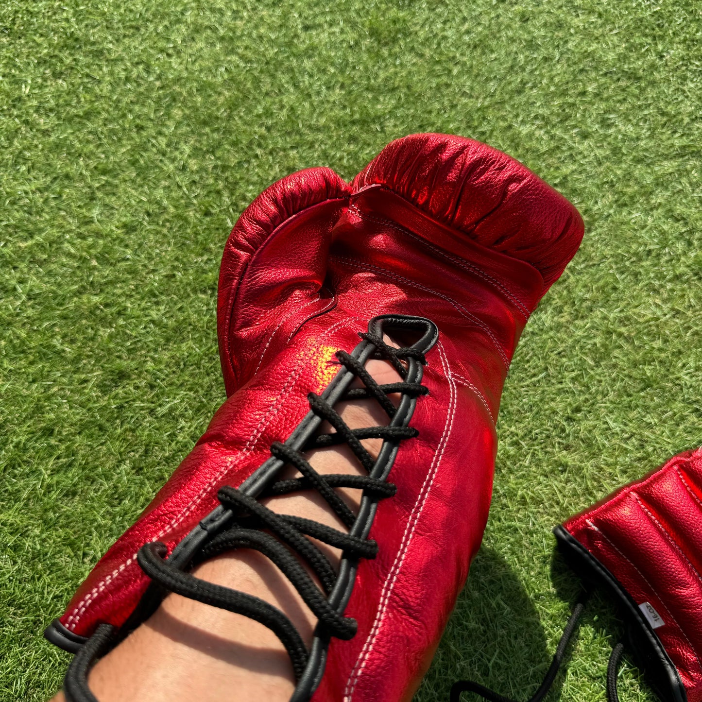 METALLIC RED | BOXING GLOVES & SPARRING SET | 100% LEATHER
