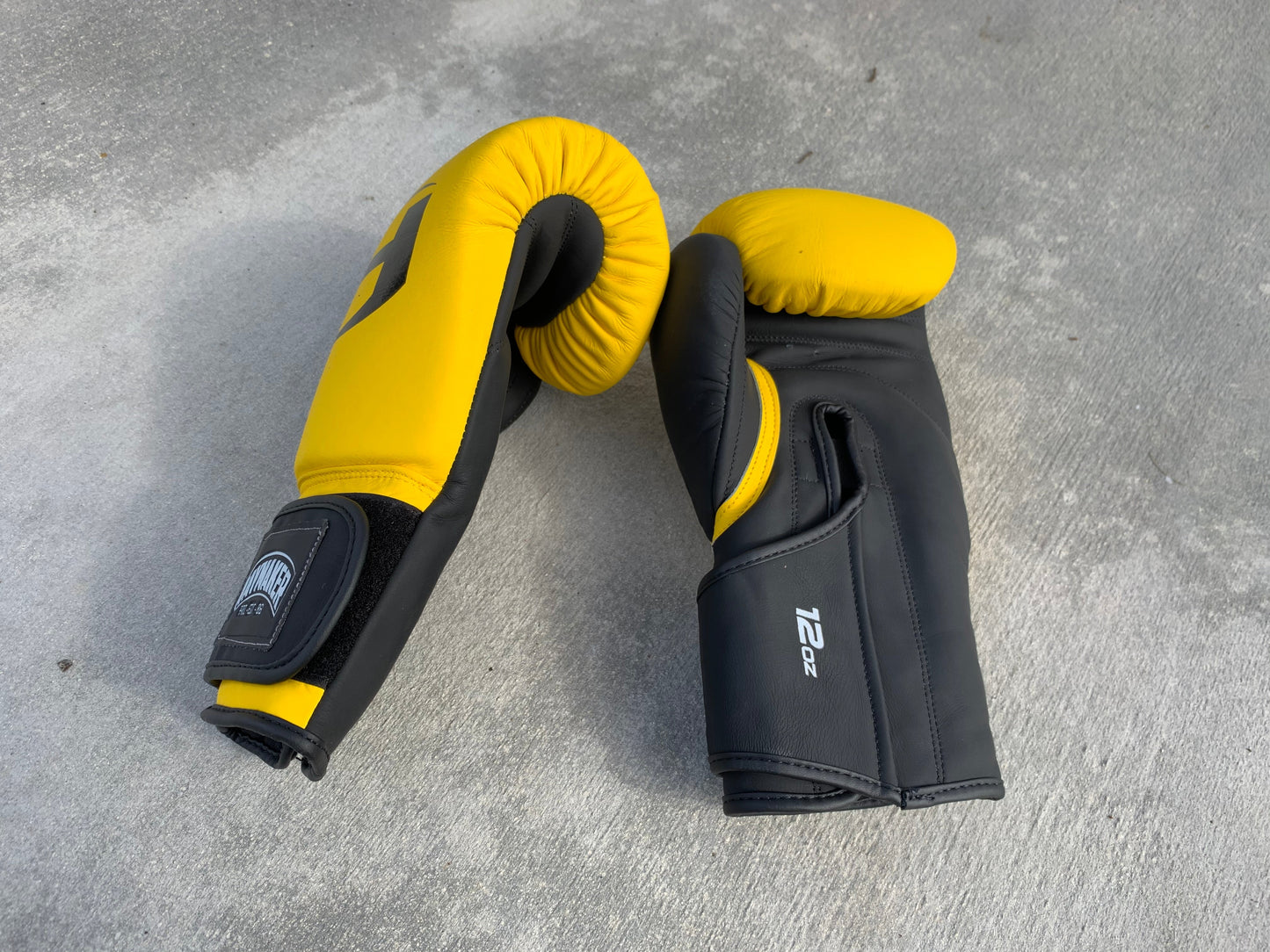MATTE YELLOW & BLACK | PRO ELITE GLOVES 100% LEATHER