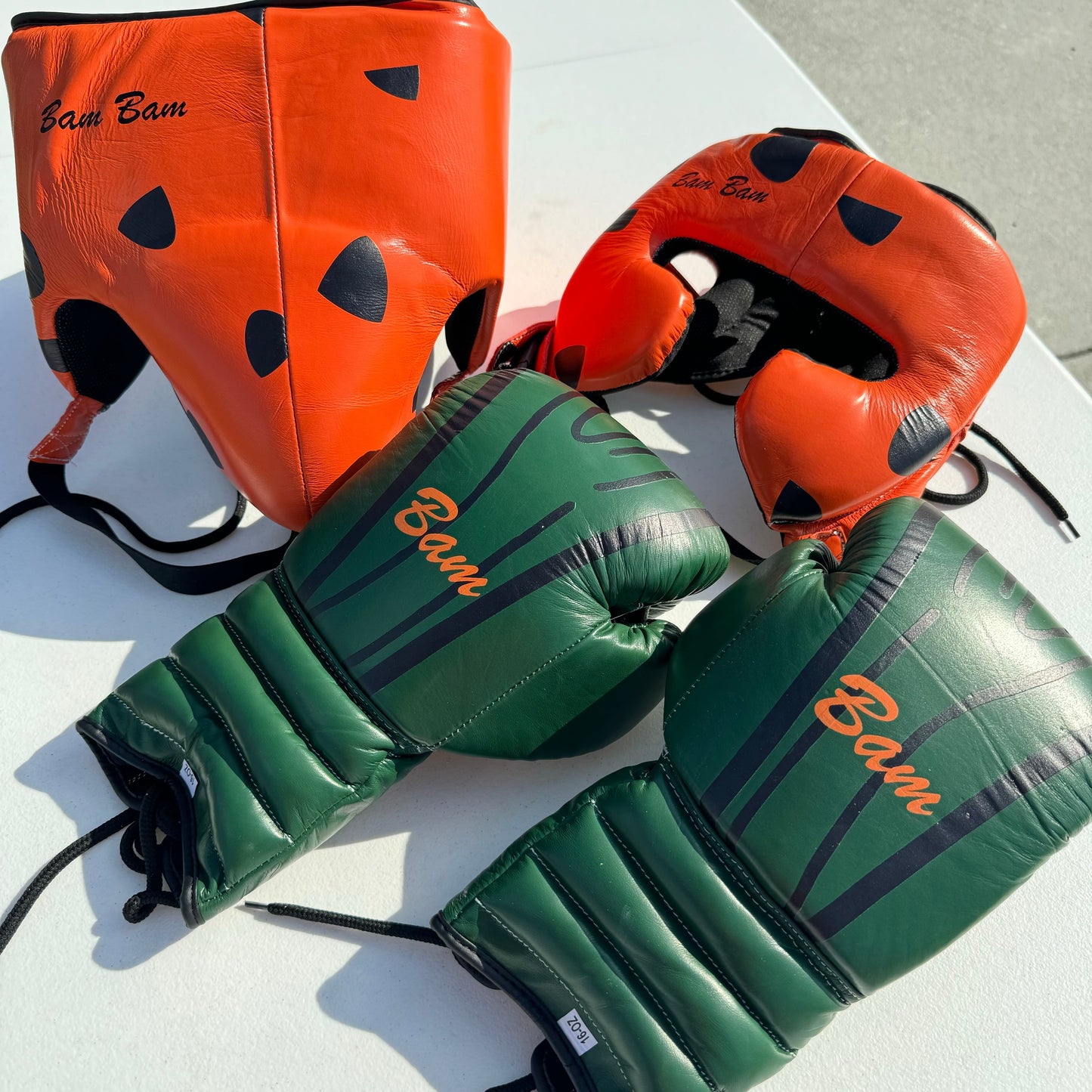 CUSTOM BAMBAM | BOXING GLOVES & SPARRING SET | 100% LEATHER
