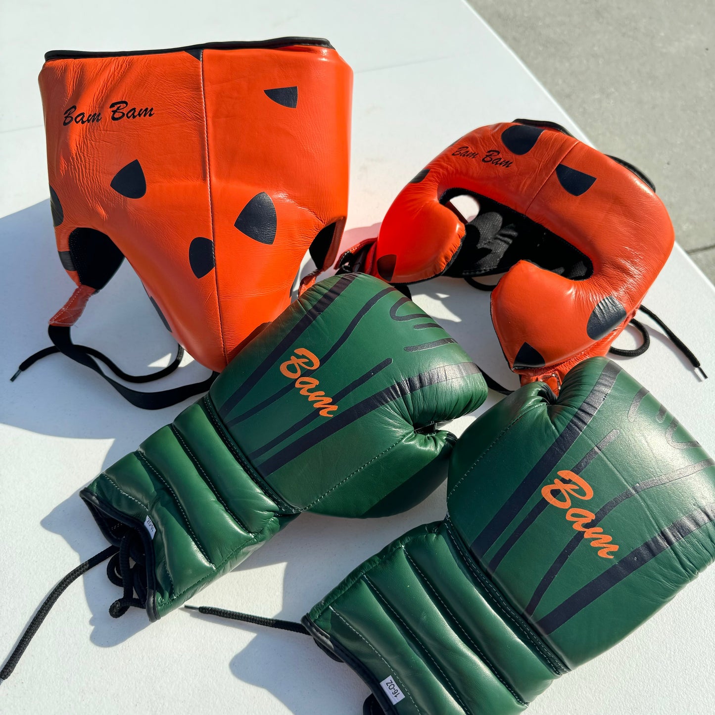 CUSTOM BAMBAM | BOXING GLOVES & SPARRING SET | 100% LEATHER