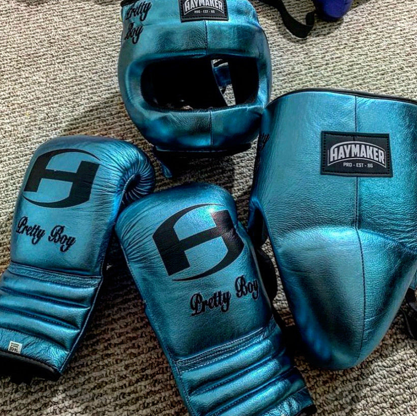 METALLIC TEAL | BOXING GLOVES & SPARRING SET 100% LEATHER