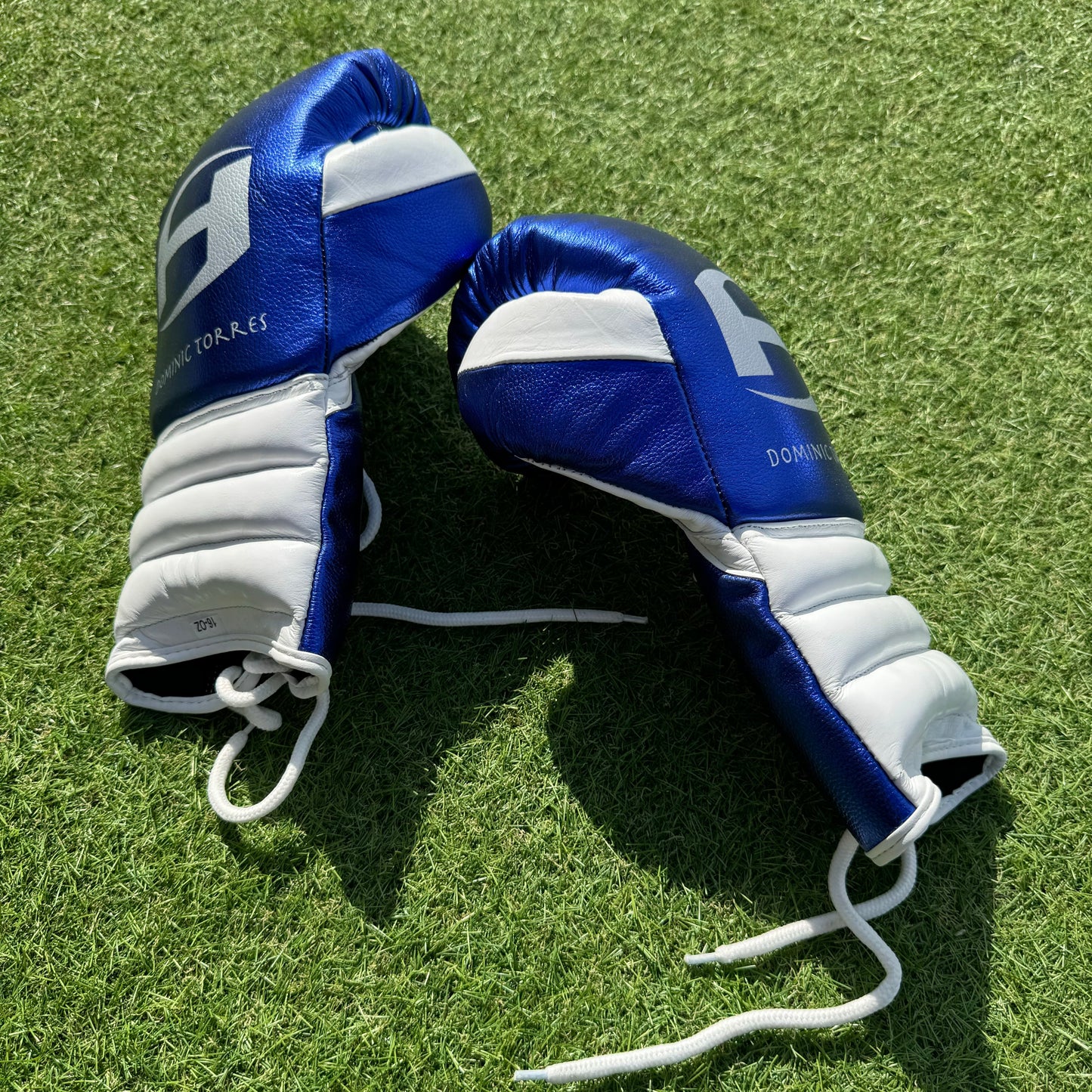 BLUE & WHITE | PRO ELITE GLOVES 100% LEATHER