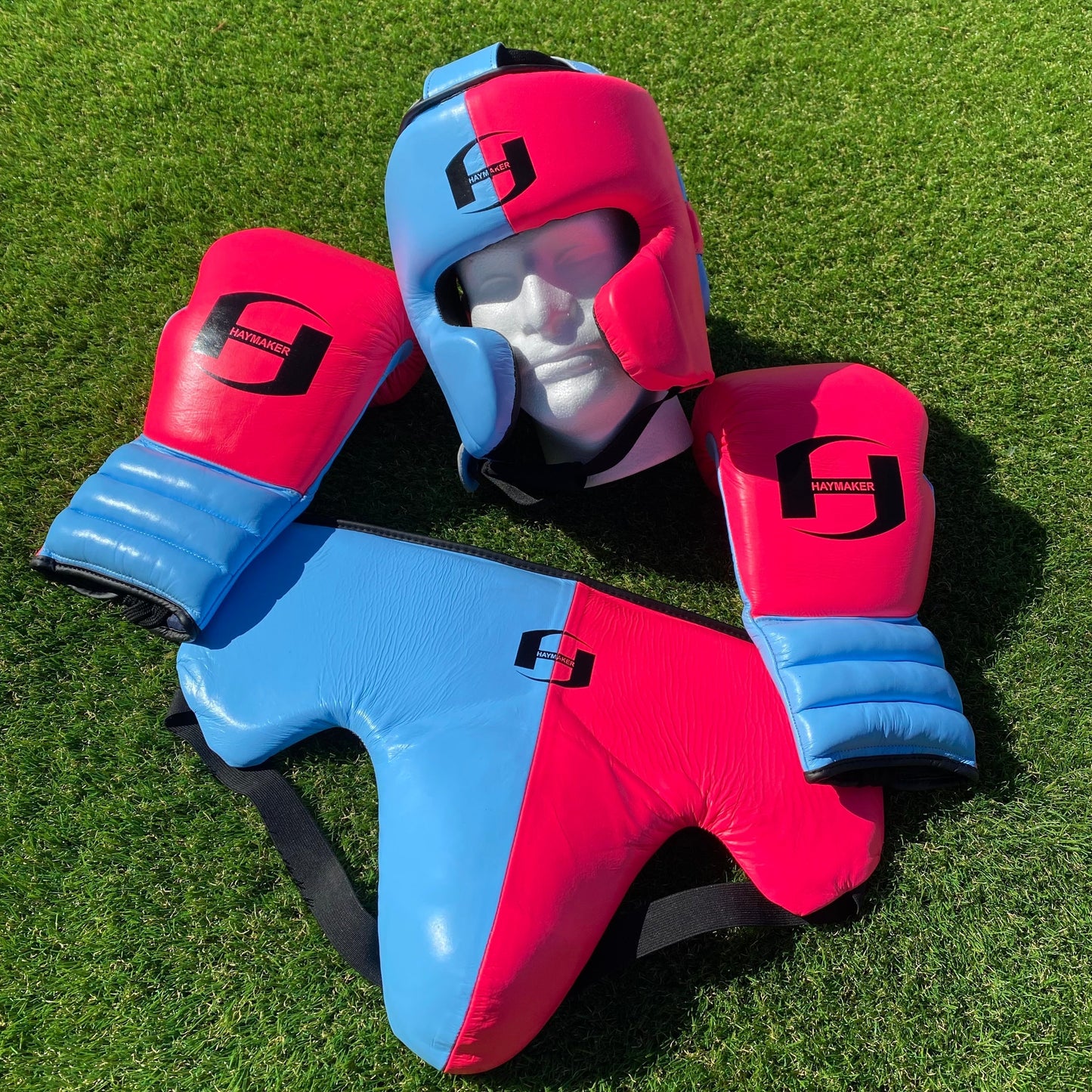 PINK & BABY BLUE | BOXING GLOVES & SPARRING SET | 100% LEATHER