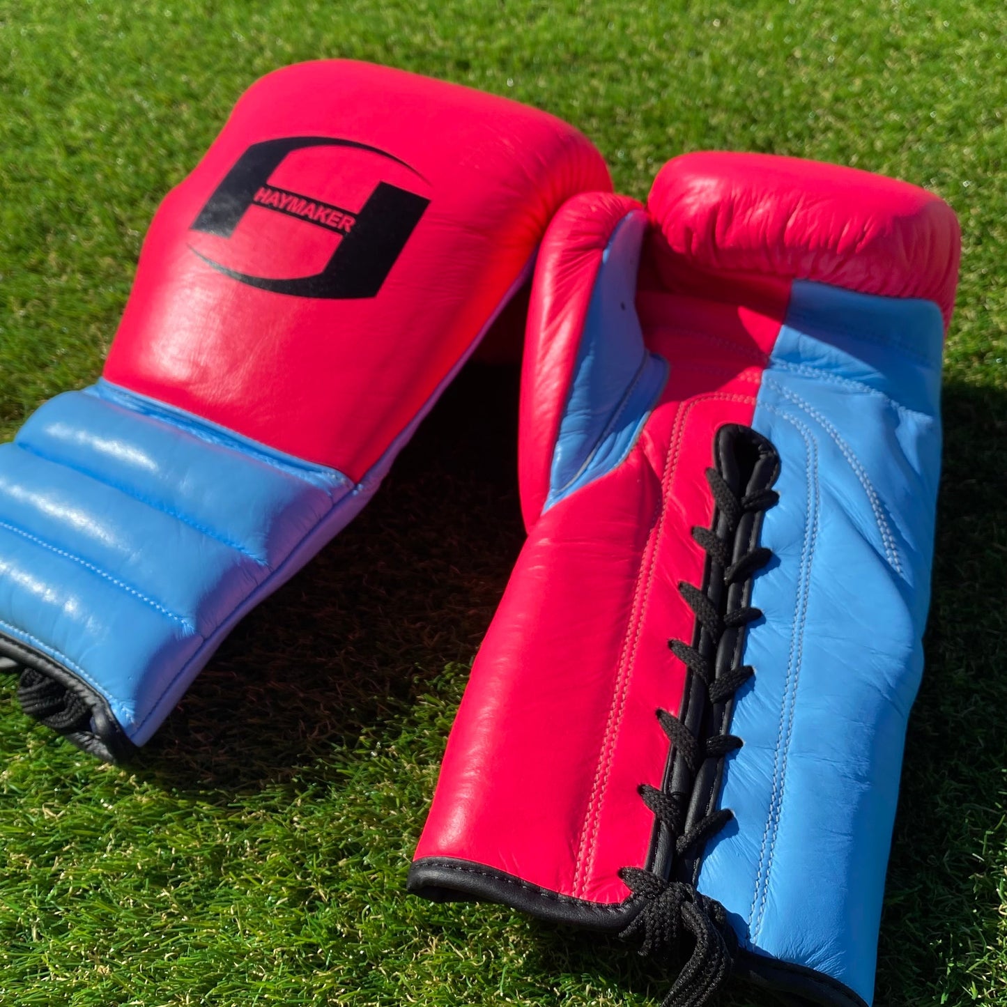 PINK & BABY BLUE | PRO ELITE GLOVES 100% LEATHER