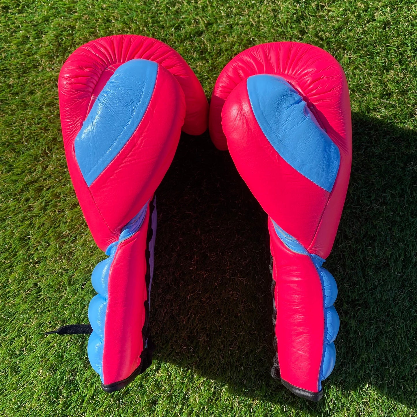 PINK & BABY BLUE | PRO ELITE GLOVES 100% LEATHER