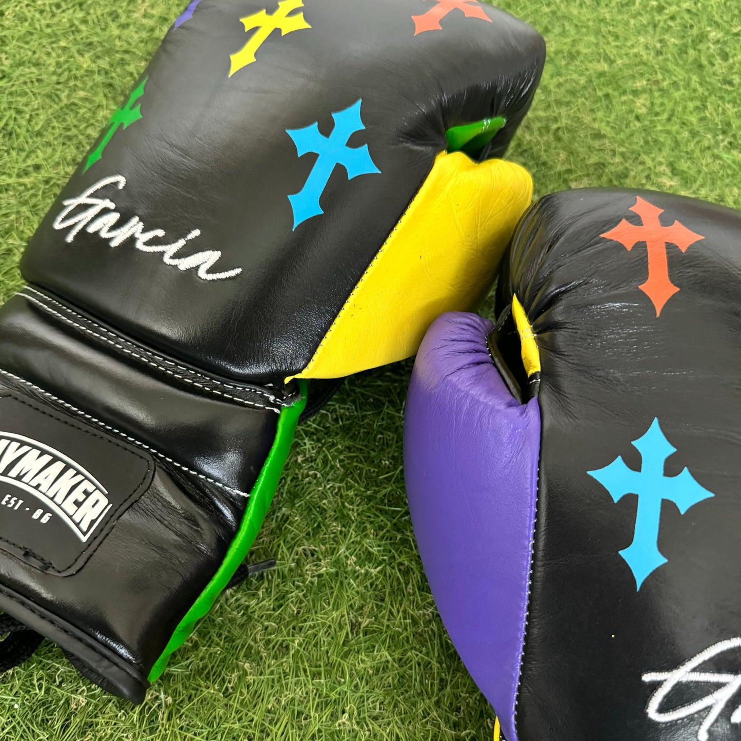 HM CRUCIFIX MULTI COLOR | PRO ELITE GLOVES 100% LEATHER