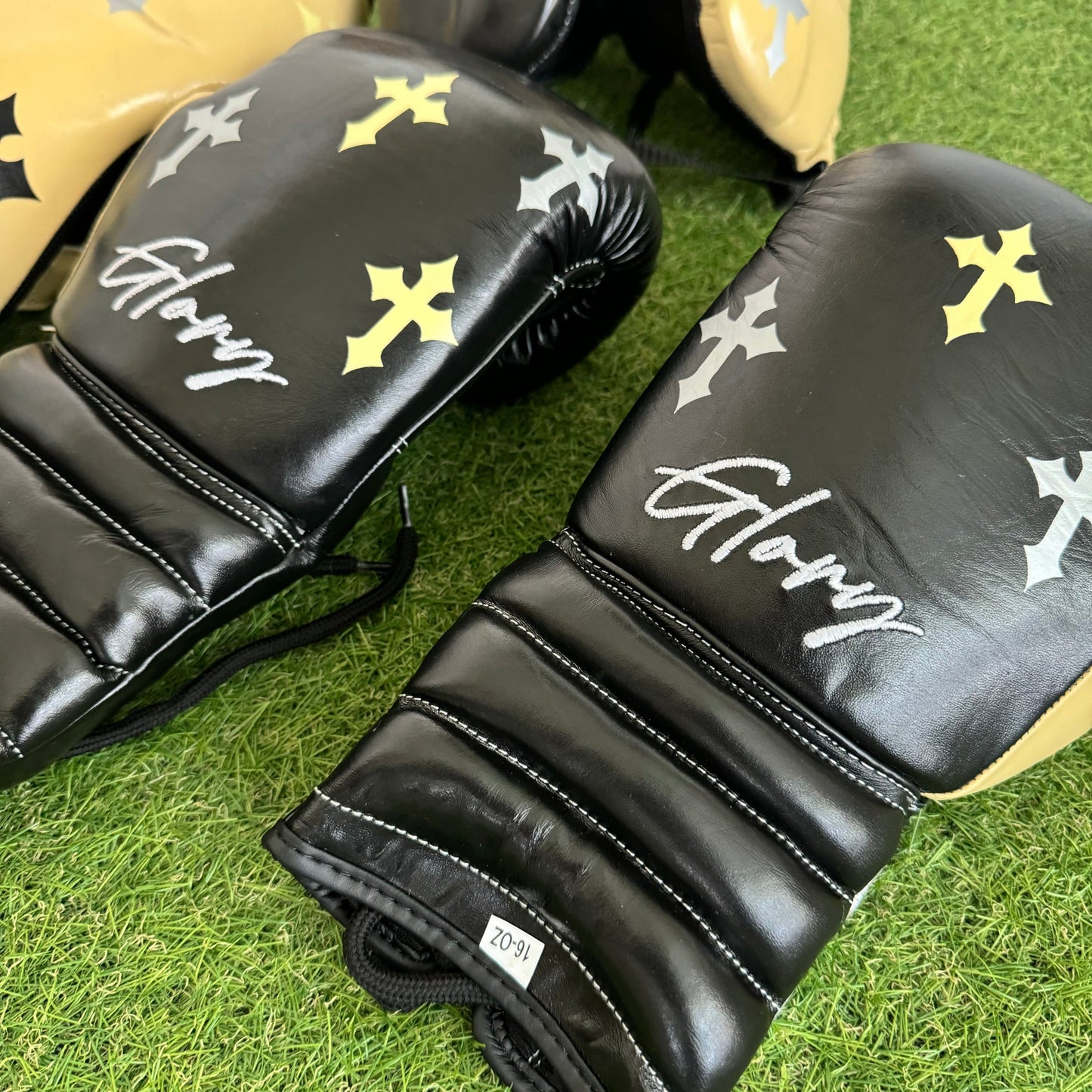BLK CREAM | CRUCIFIX | BOXING GLOVES & SPARRING SET | 100% LEATHER