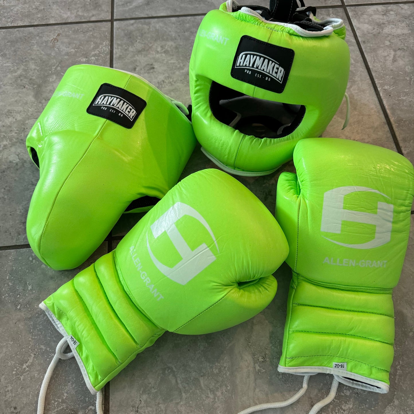LIME GREEN | BOXING GLOVES & SPARRING SET | 100% LEATHER