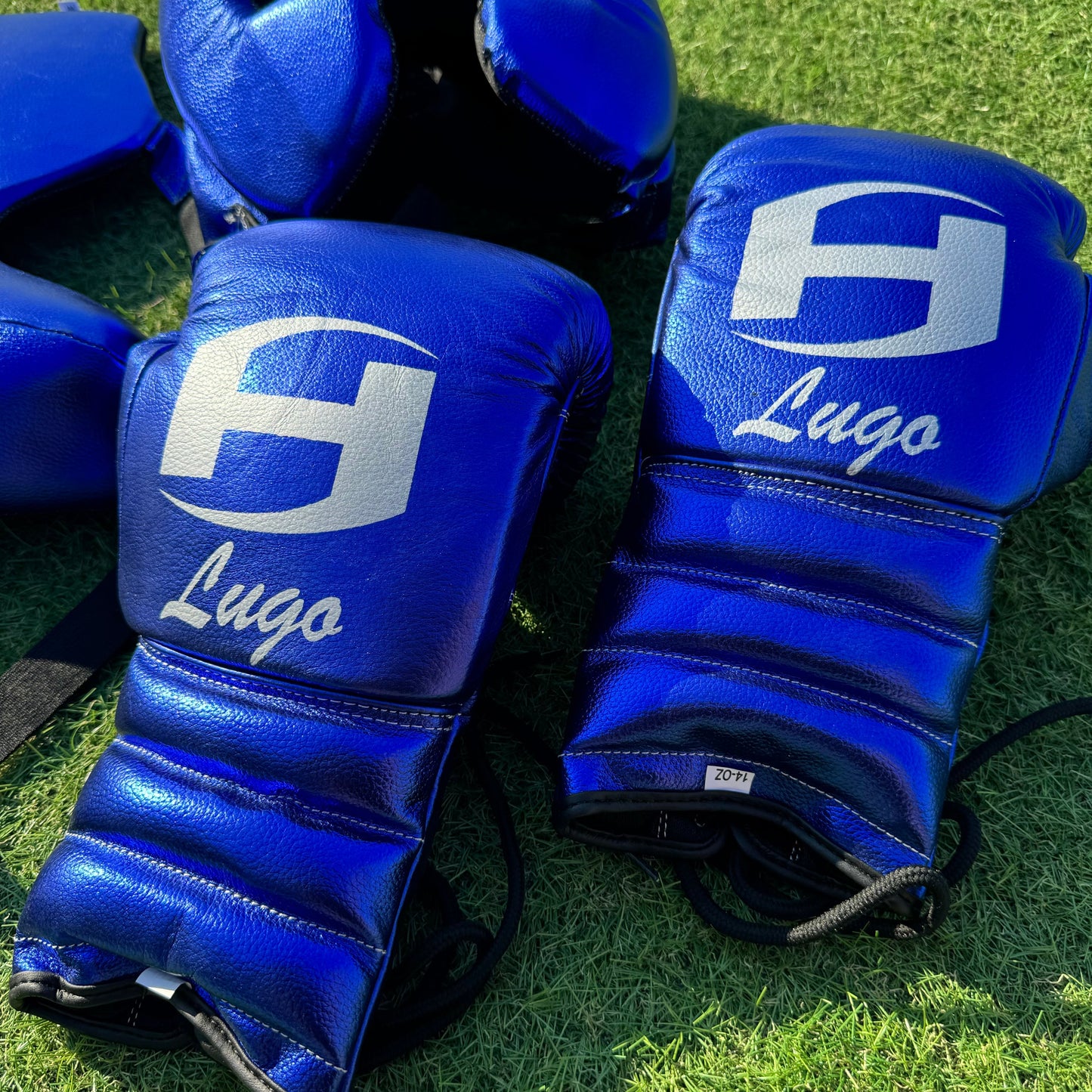 METALLIC BLUE | BOXING GLOVES & SPARRING SET | 100% LEATHER