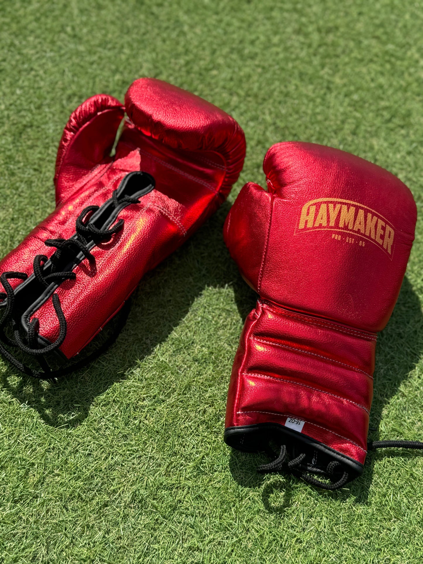 METALLIC RED | PRO ELITE GLOVES 100% LEATHER