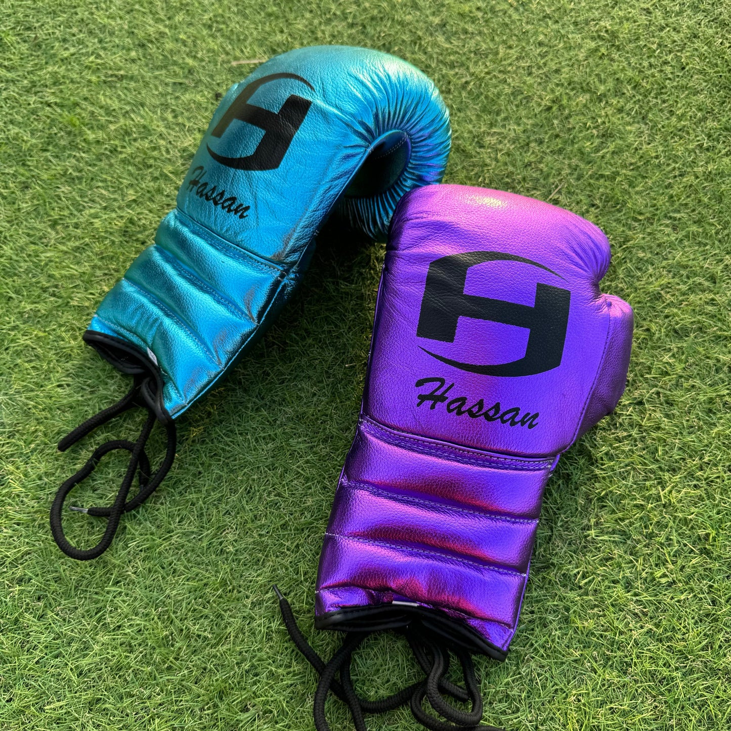 METALLIC PURPLE & TEAL | PRO ELITE GLOVES 100% LEATHER