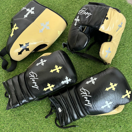 BLK CREAM | CRUCIFIX | BOXING GLOVES & SPARRING SET | 100% LEATHER