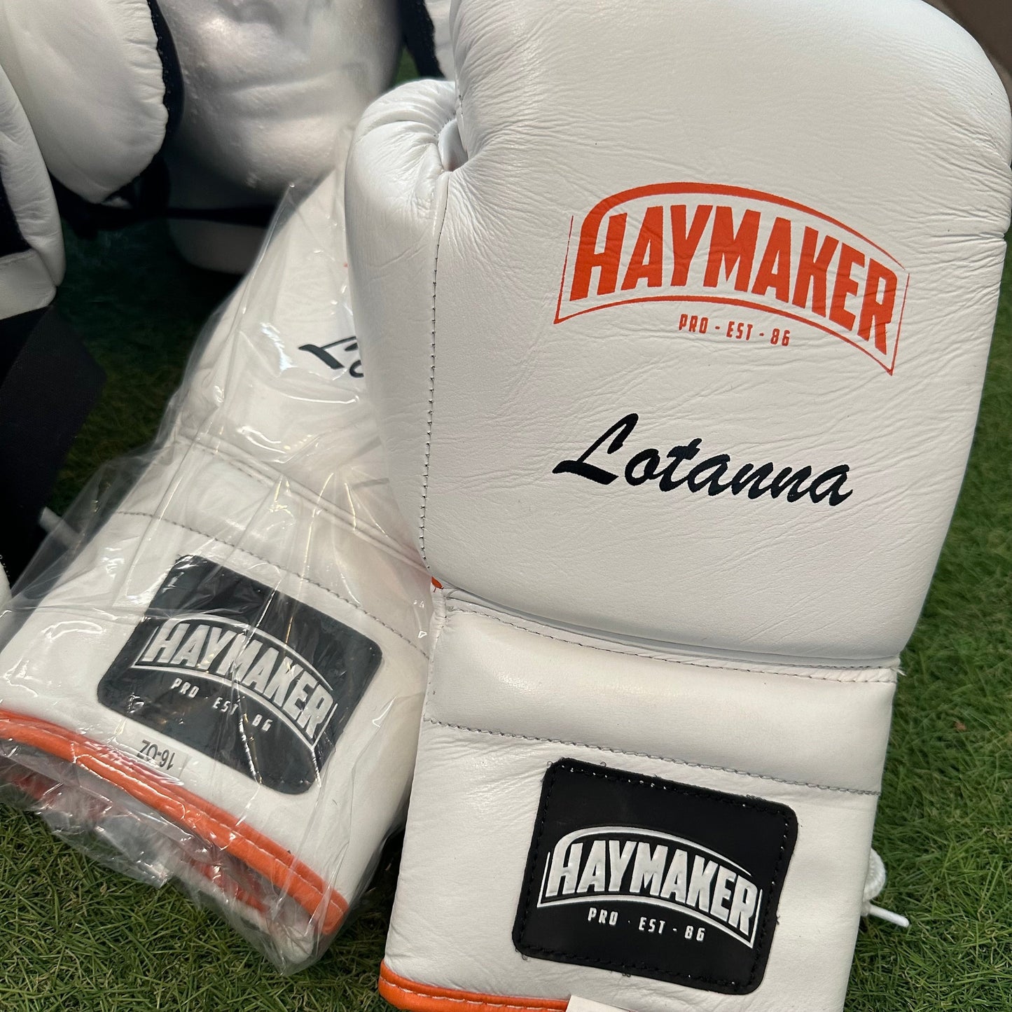 WHITE ORANGE TRIM | SPARRING SET | 100% LEATHER