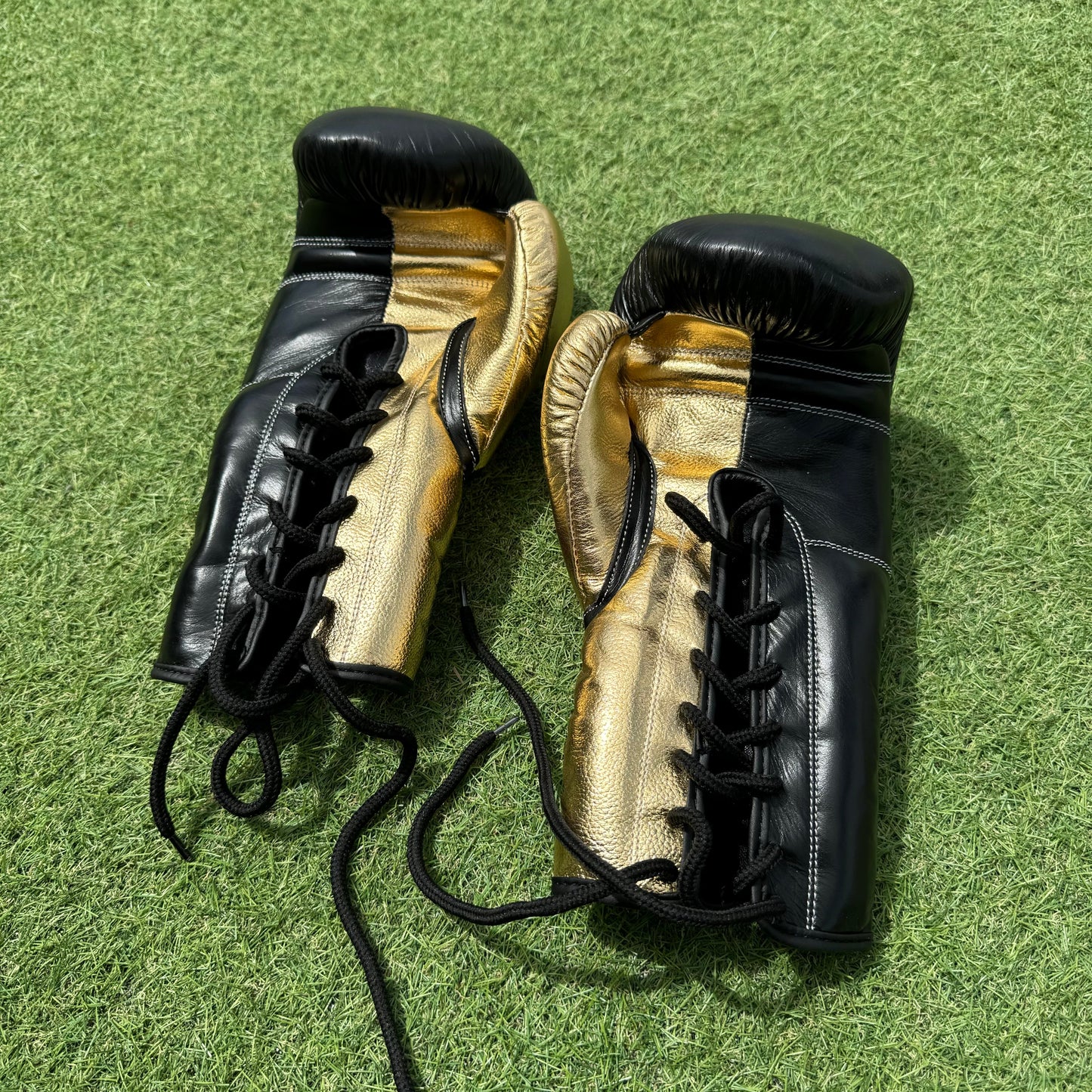 BLACK & GOLD | PRO ELITE GLOVES 100% LEATHER