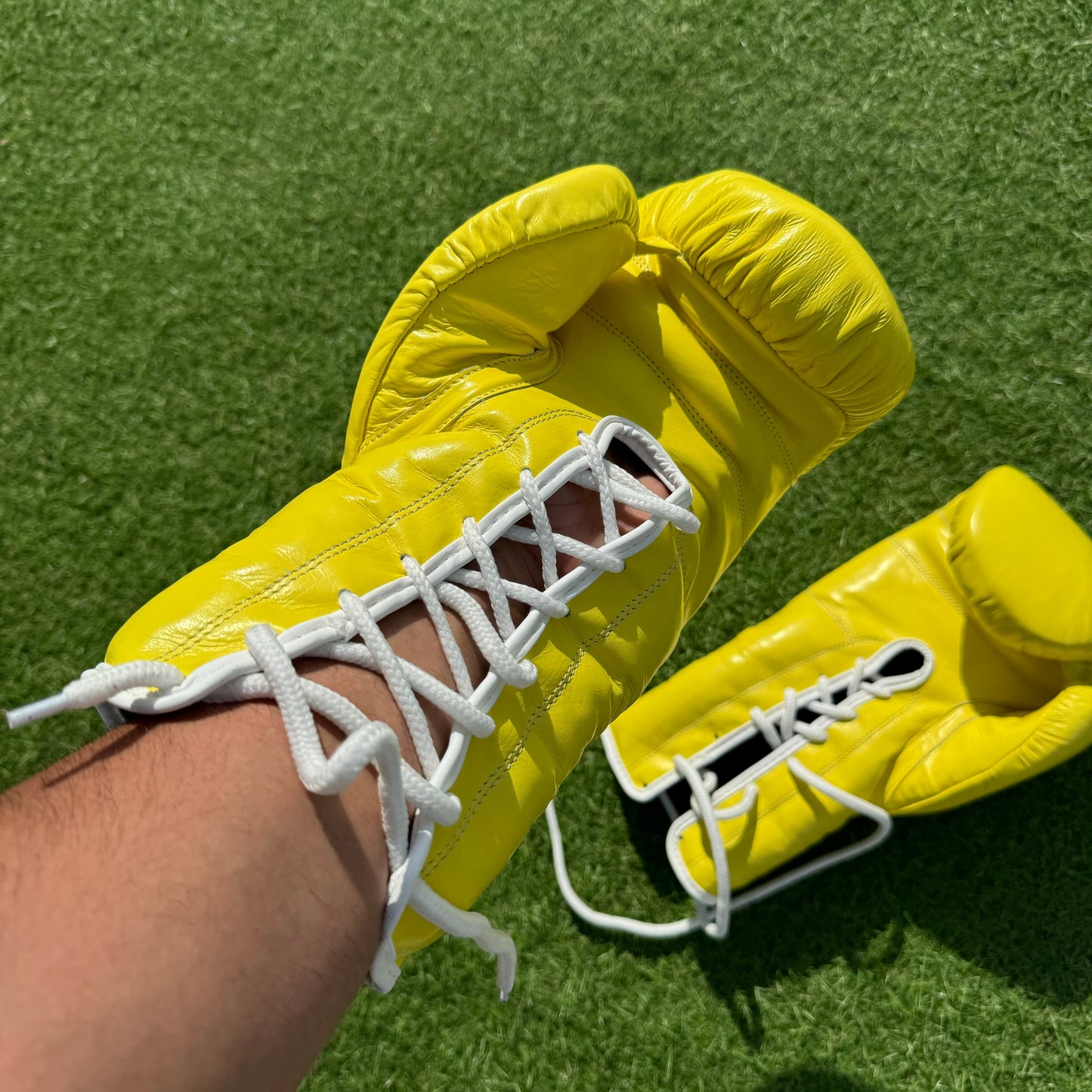 YELLOW | BOXING GLOVES 100% LEATHER