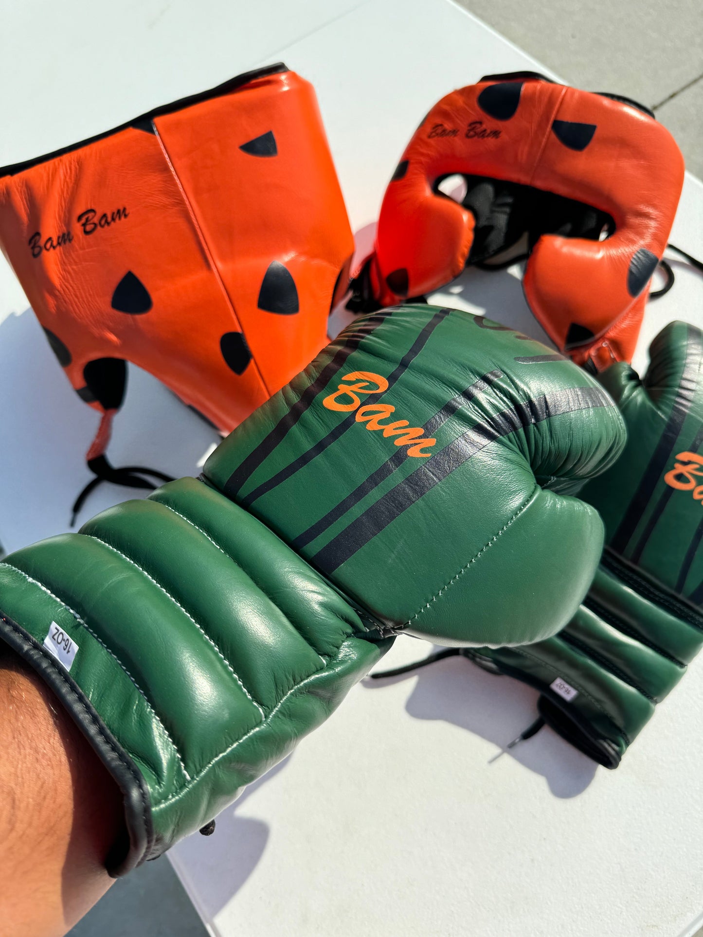 CUSTOM BAMBAM | BOXING GLOVES & SPARRING SET | 100% LEATHER
