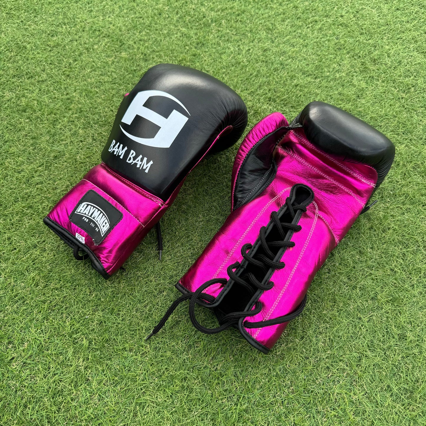 BLACK METTALIC PINK | PRO ELITE GLOVES 100% LEATHER