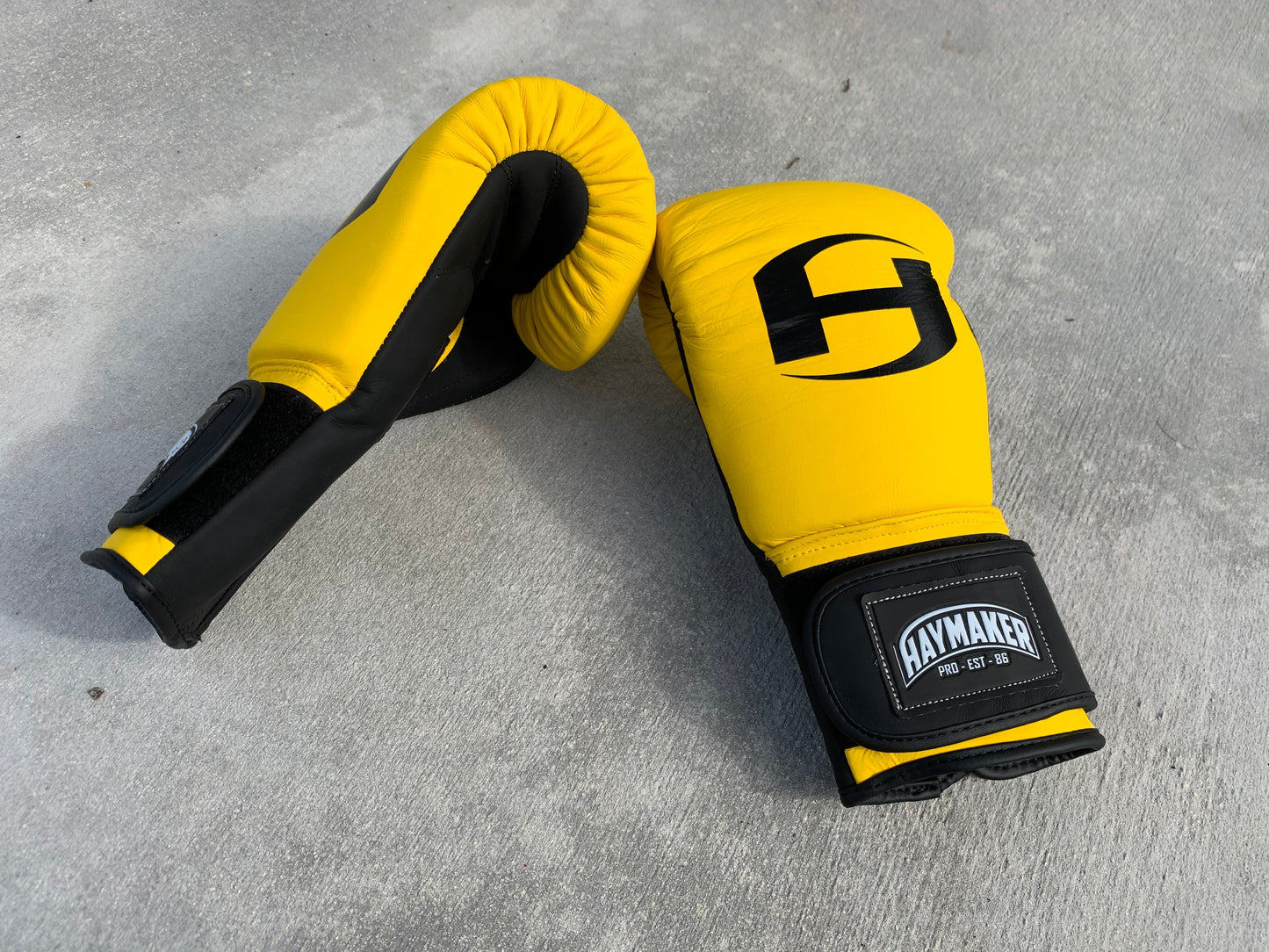 MATTE YELLOW & BLACK | PRO ELITE GLOVES 100% LEATHER