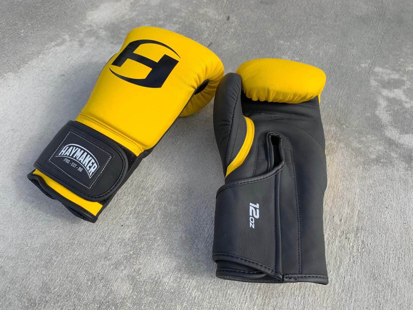 MATTE YELLOW & BLACK | PRO ELITE GLOVES 100% LEATHER