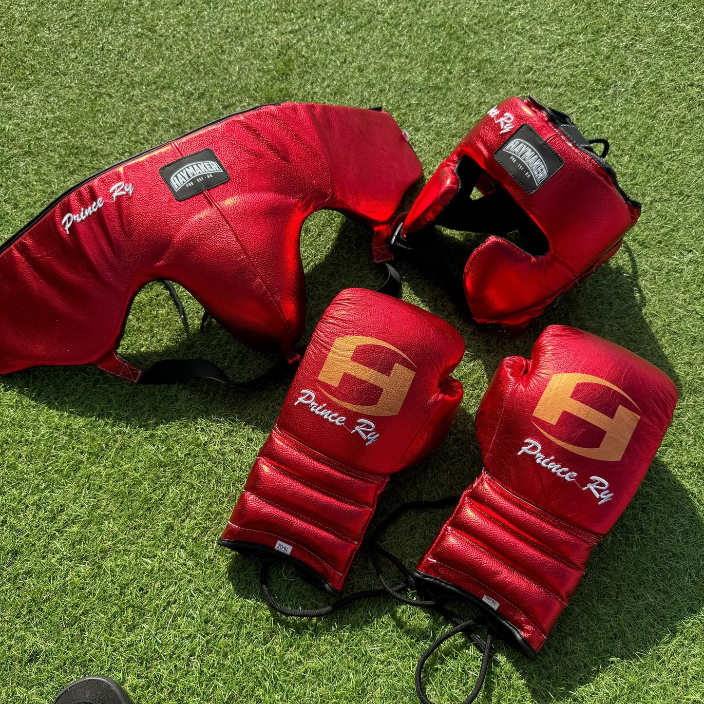 METALLIC RED | BOXING GLOVES & SPARRING SET | 100% LEATHER