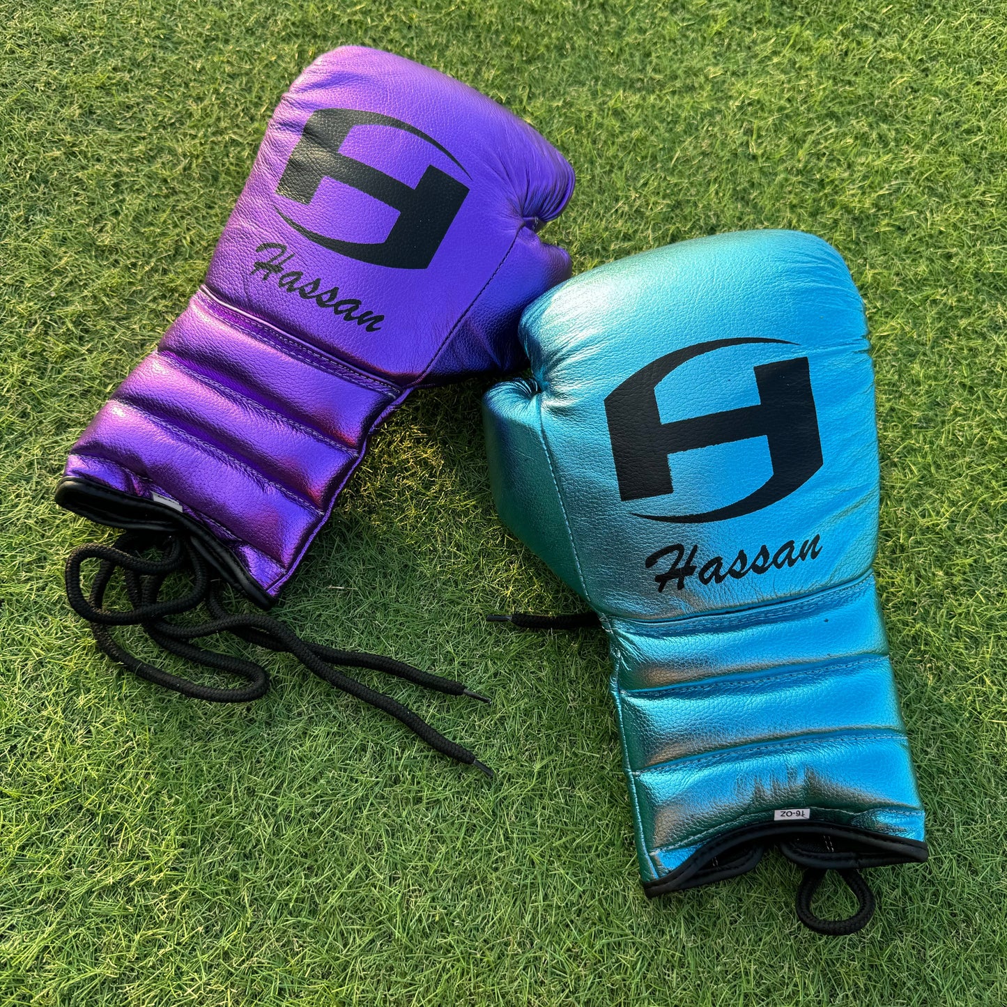 METALLIC PURPLE & TEAL | PRO ELITE GLOVES 100% LEATHER