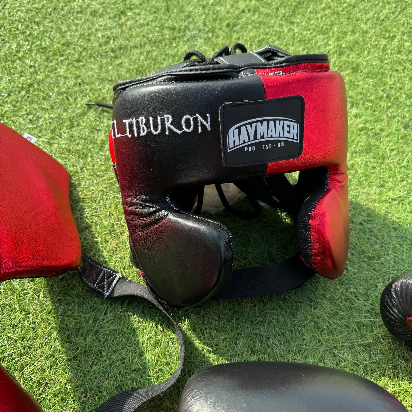 METALLIC RED & BLACK | BOXING GLOVES & SPARRING SET 100% LEATHER