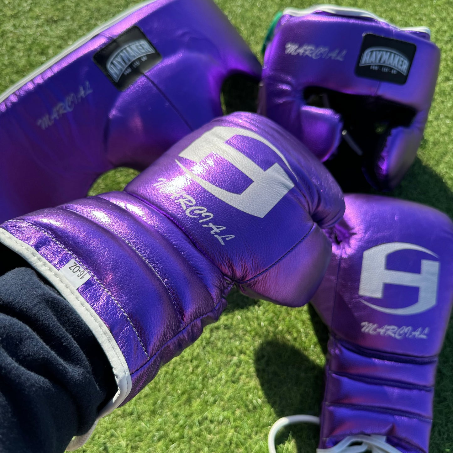 METALLIC PURPLE | BOXING GLOVES & SPARRING SET 100% LEATHER