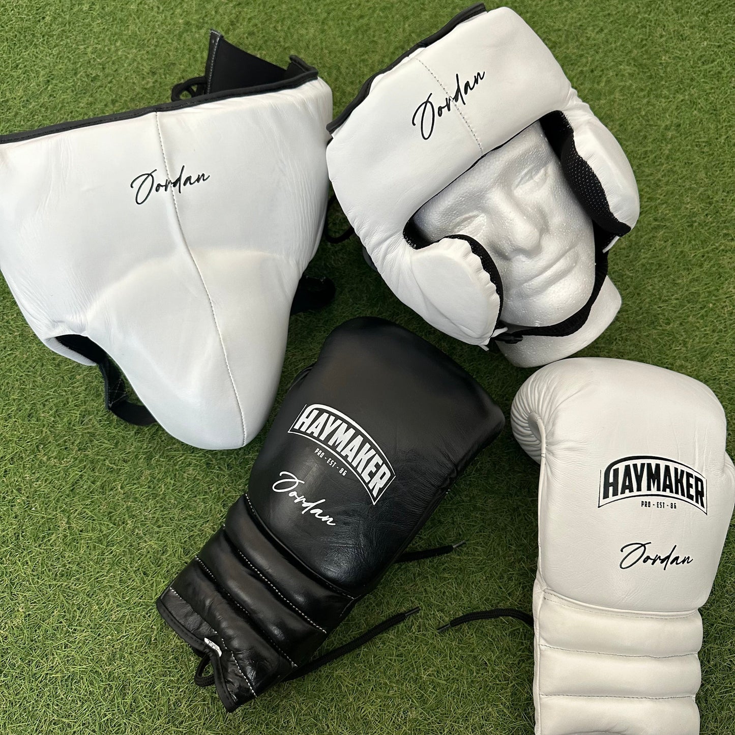 TWO TONE BLACK & WHITE | BOXING GLOVES & SPARRING SET | 100% LEATHER