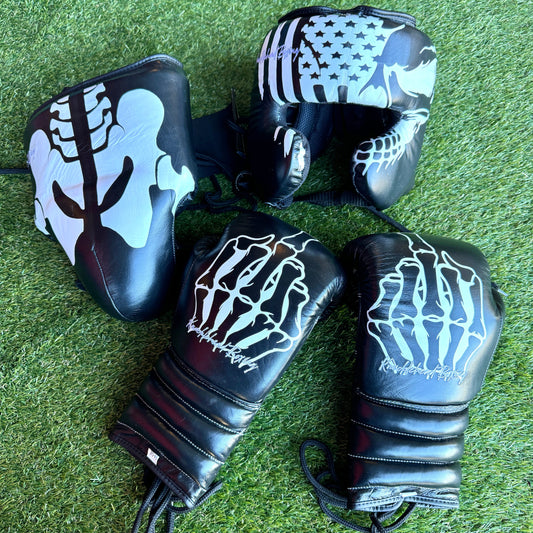 SKELETON PATRIOT | BOXING GLOVES & SPARRING SET | 100% LEATHER
