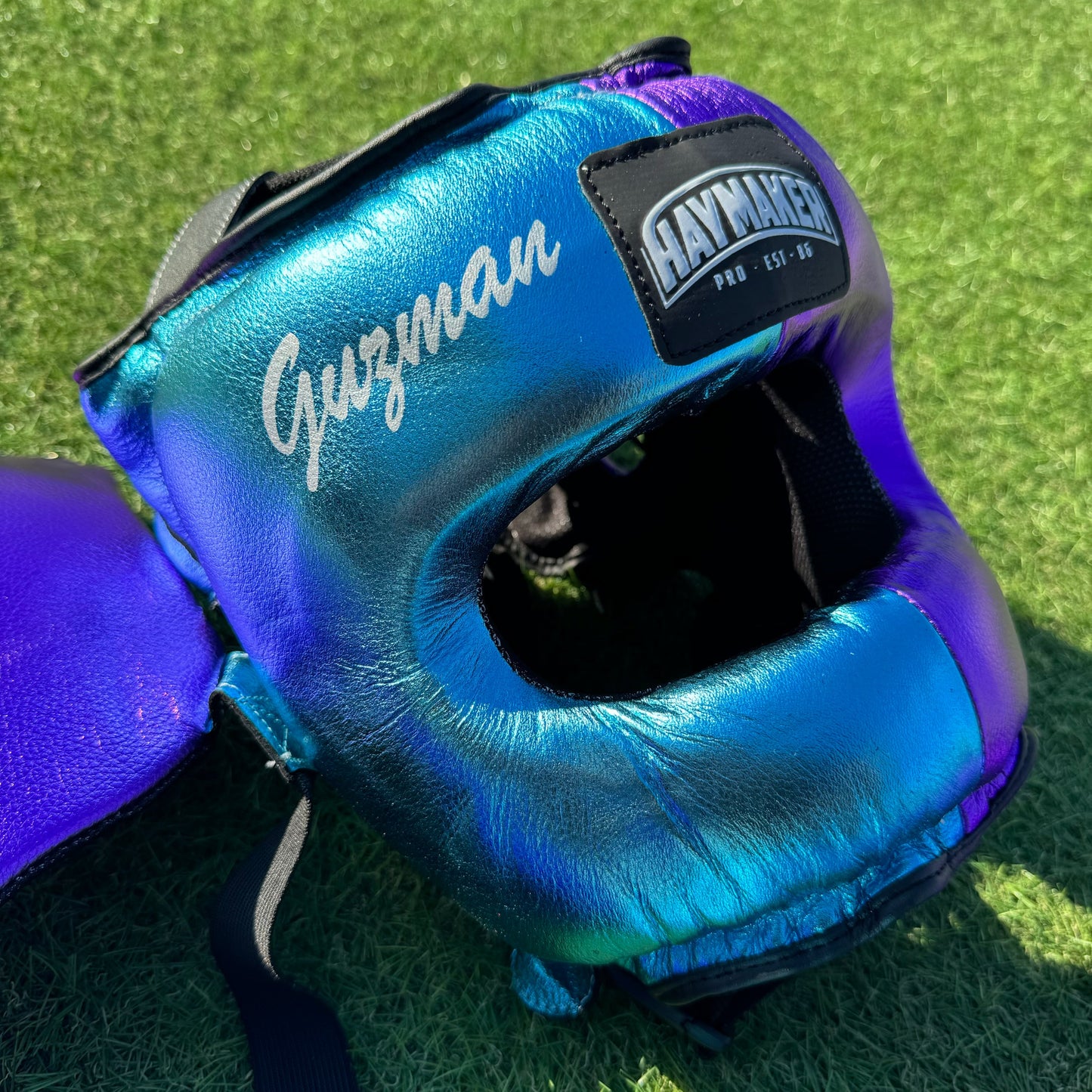 METALLIC TEAL & PURPLE | BOXING GLOVES & SPARRING SET 100% LEATHER