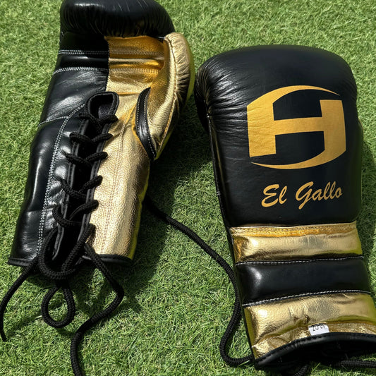 BLACK & GOLD | PRO ELITE GLOVES 100% LEATHER
