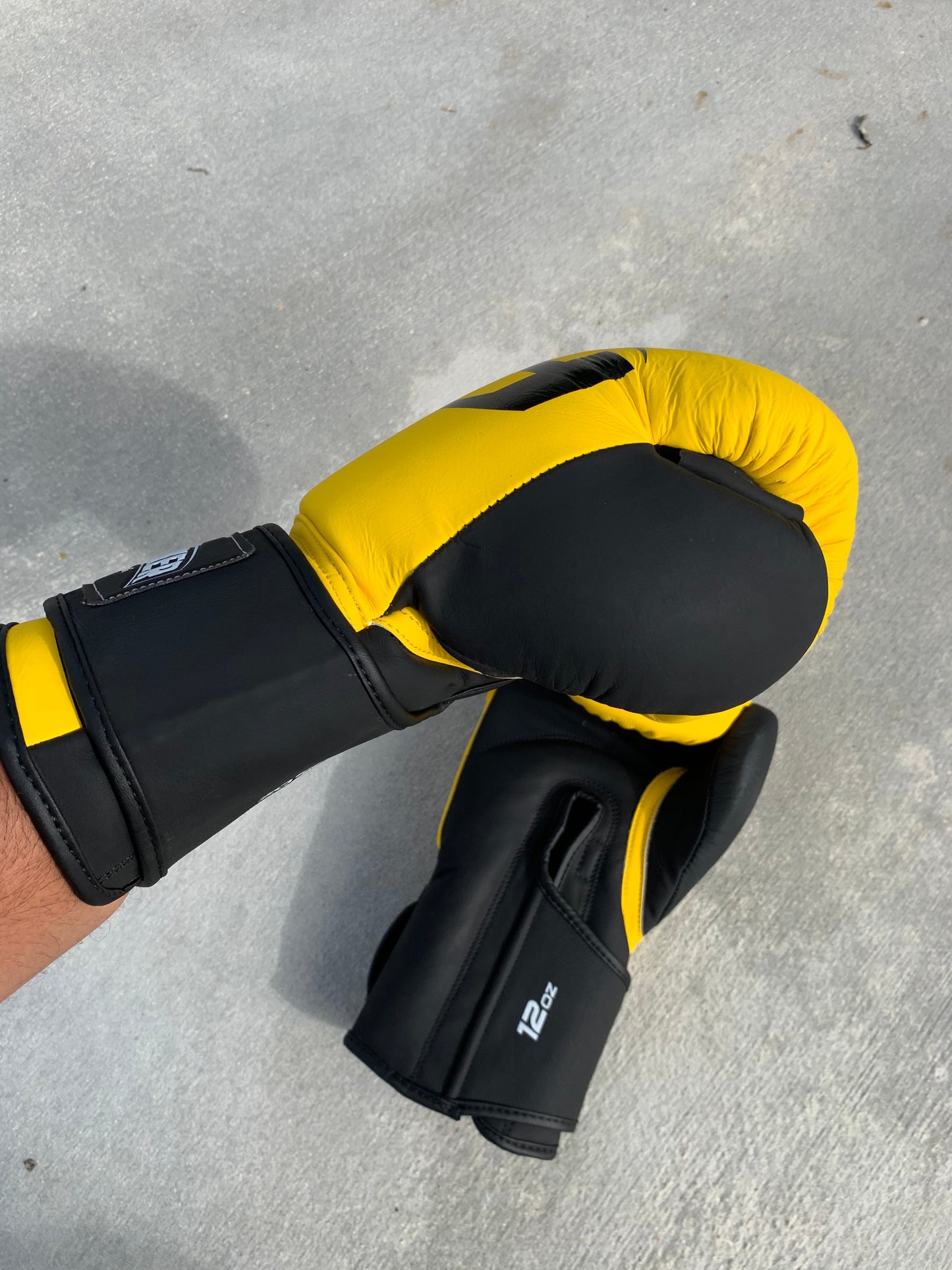 MATTE YELLOW & BLACK | PRO ELITE GLOVES 100% LEATHER