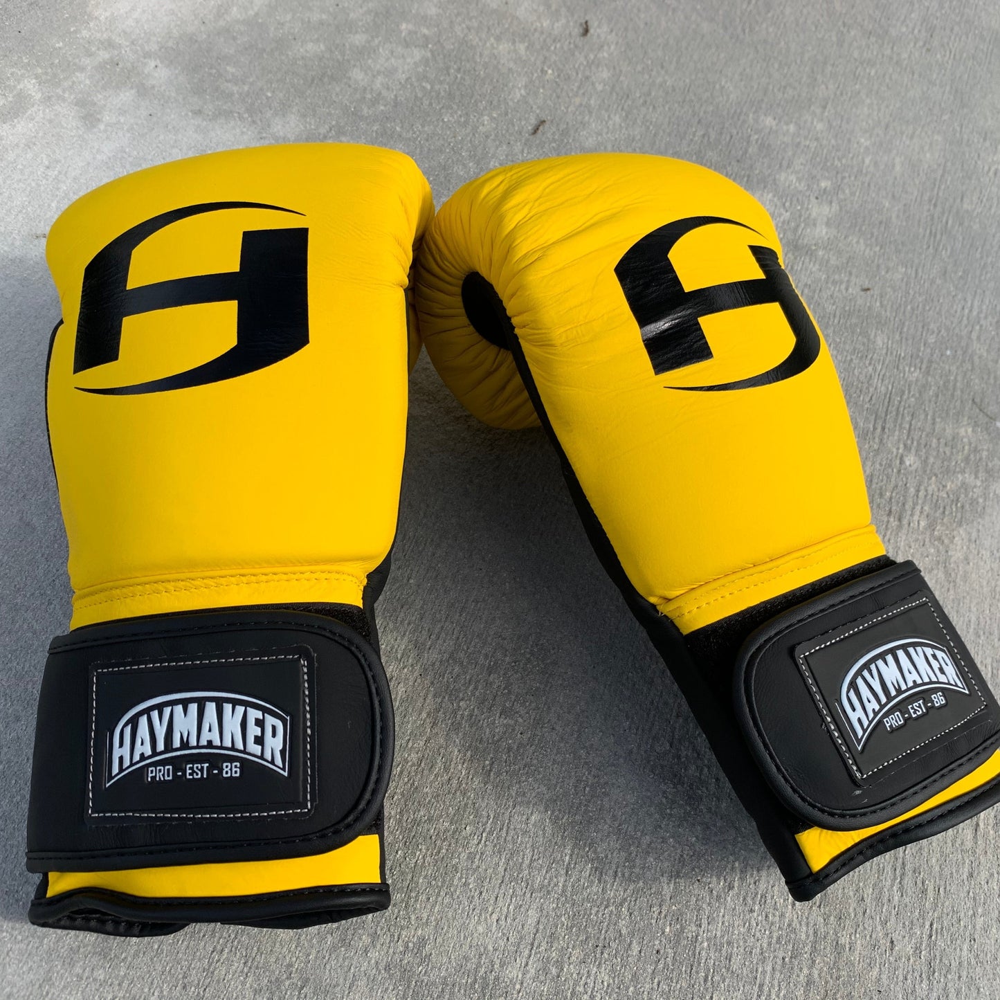 MATTE YELLOW & BLACK | PRO ELITE GLOVES 100% LEATHER