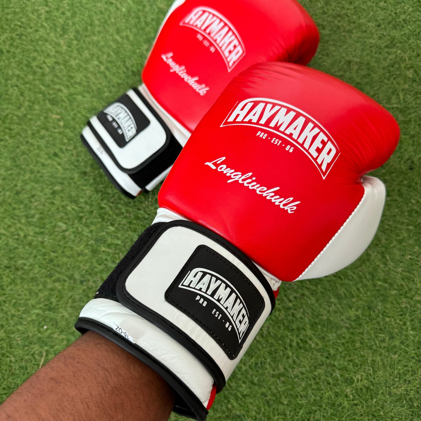 WHITE & RED | SPARRING SET | 100% LEATHER