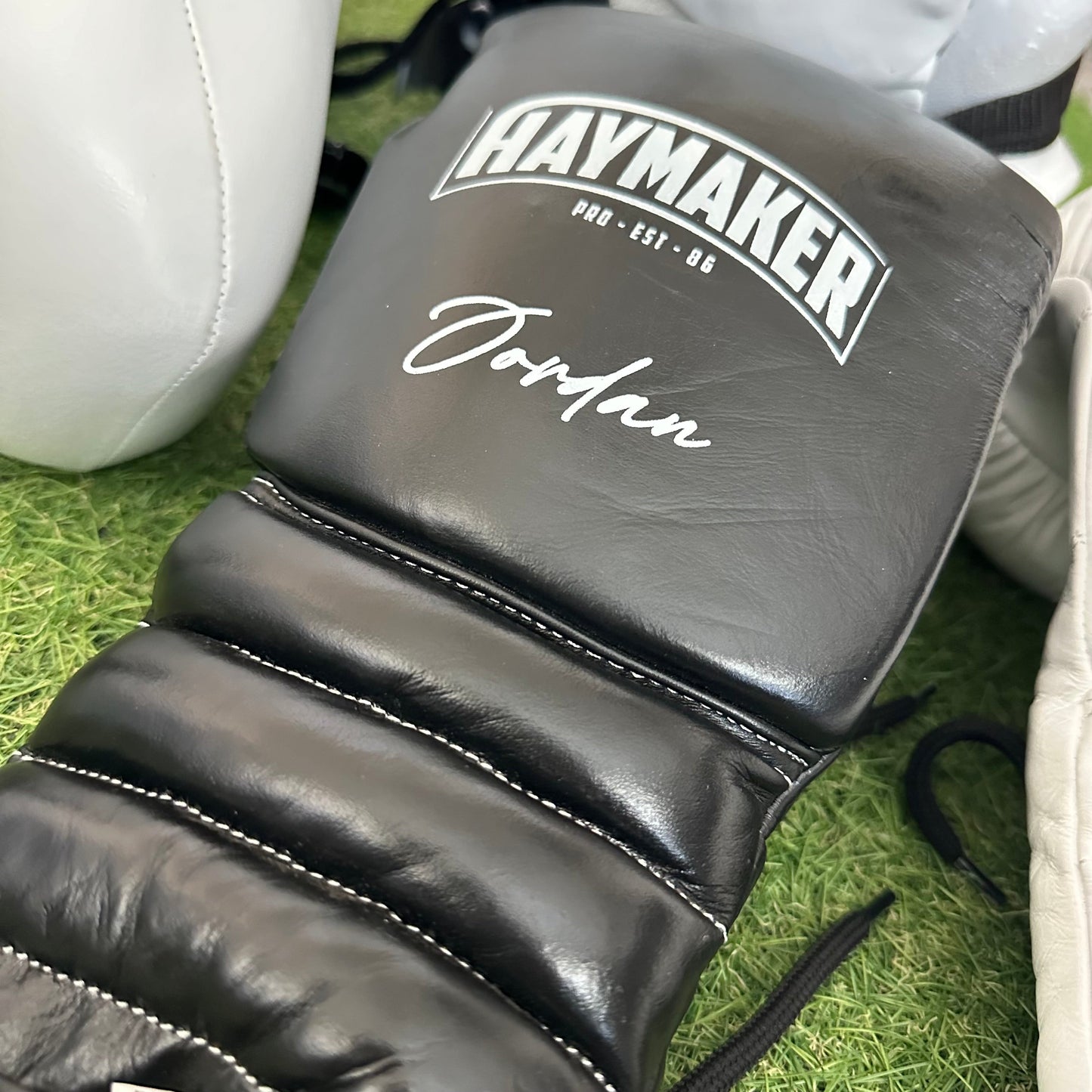 TWO TONE BLACK & WHITE | BOXING GLOVES & SPARRING SET | 100% LEATHER