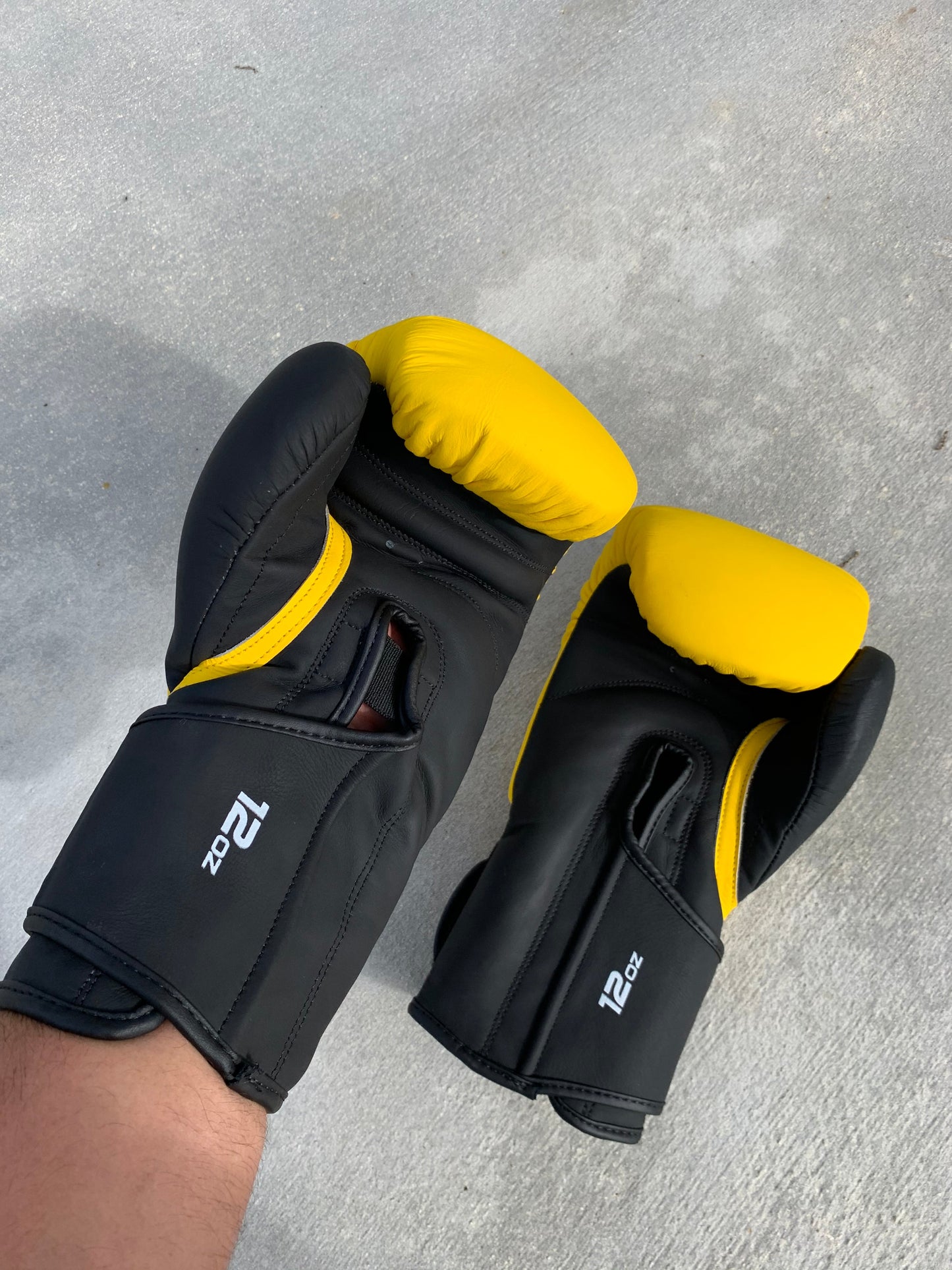 MATTE YELLOW & BLACK | PRO ELITE GLOVES 100% LEATHER
