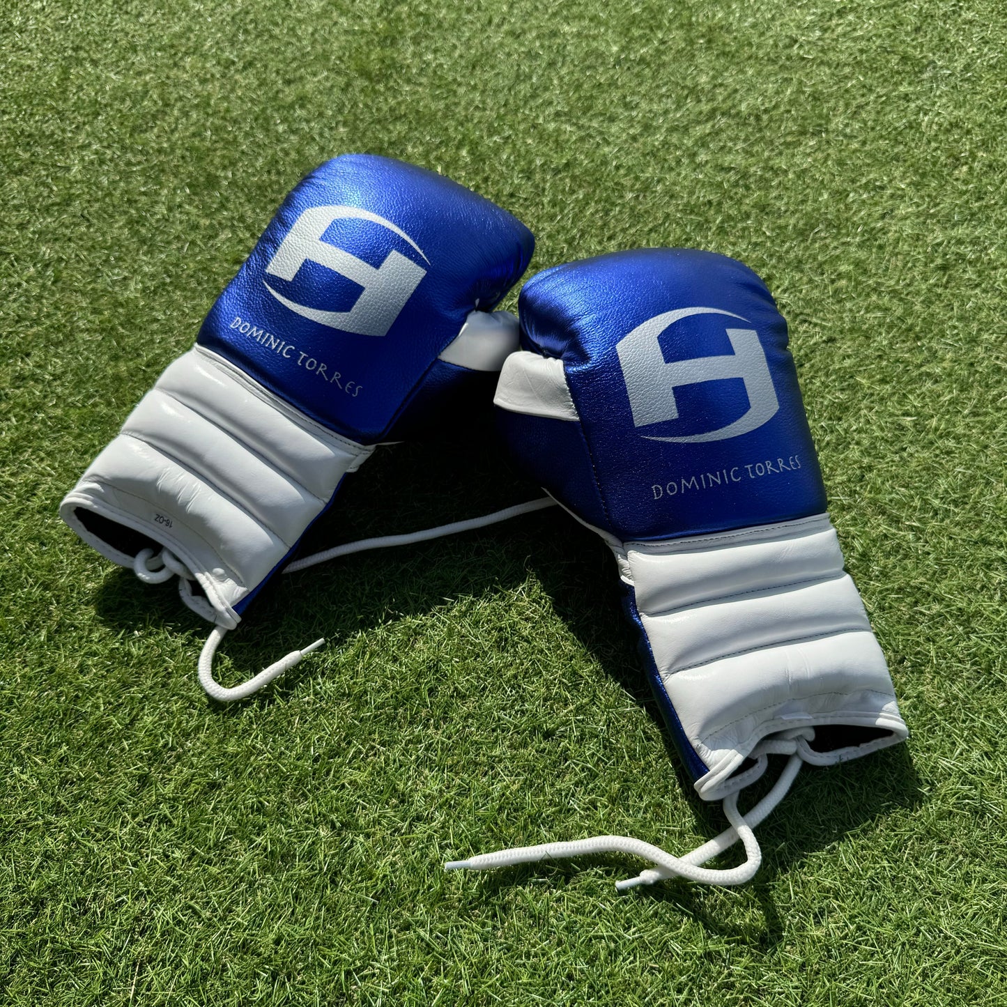 BLUE & WHITE | PRO ELITE GLOVES 100% LEATHER
